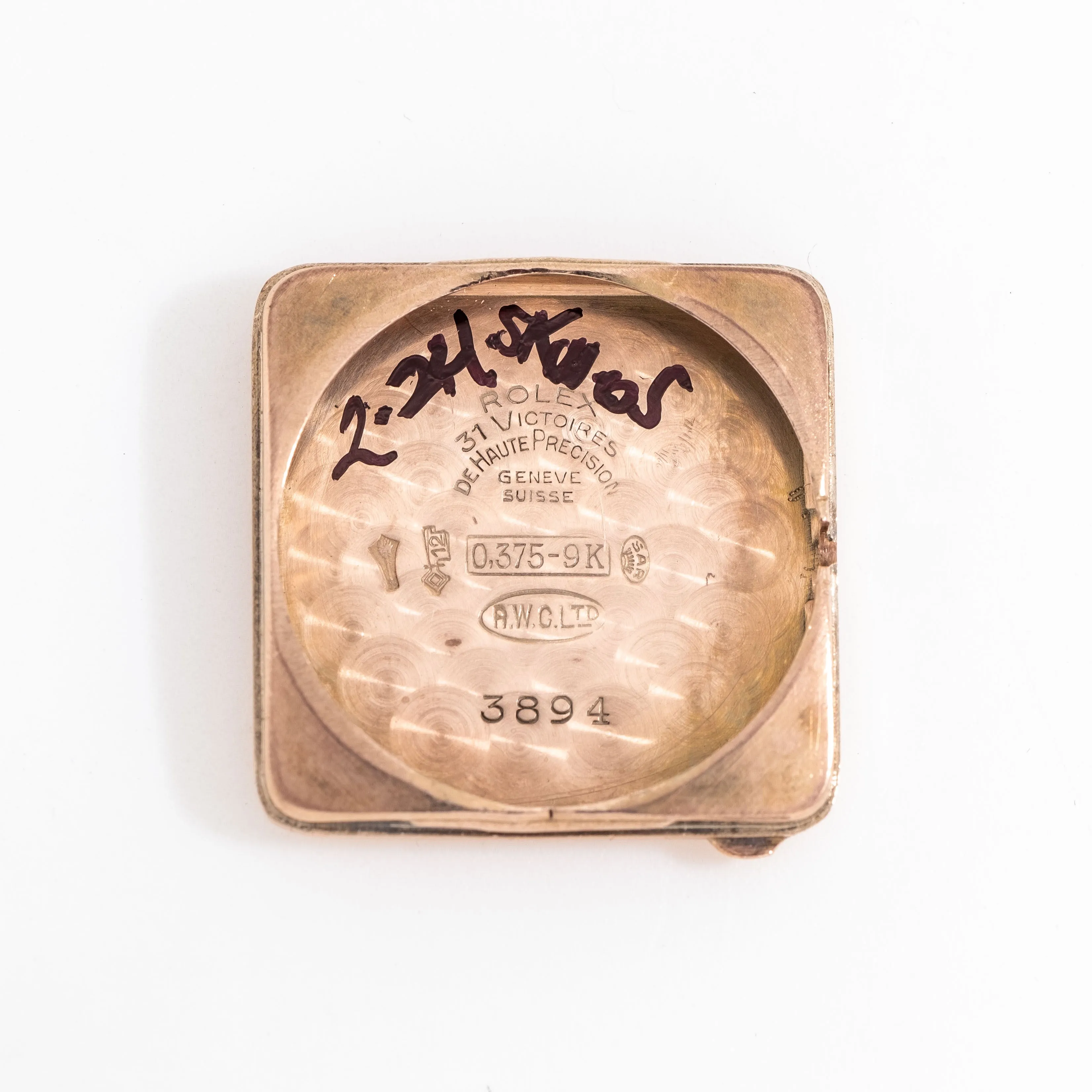 1943 Vintage Rolex Precision Ref. 3894 in Solid 9k Rose Gold (# 15266)