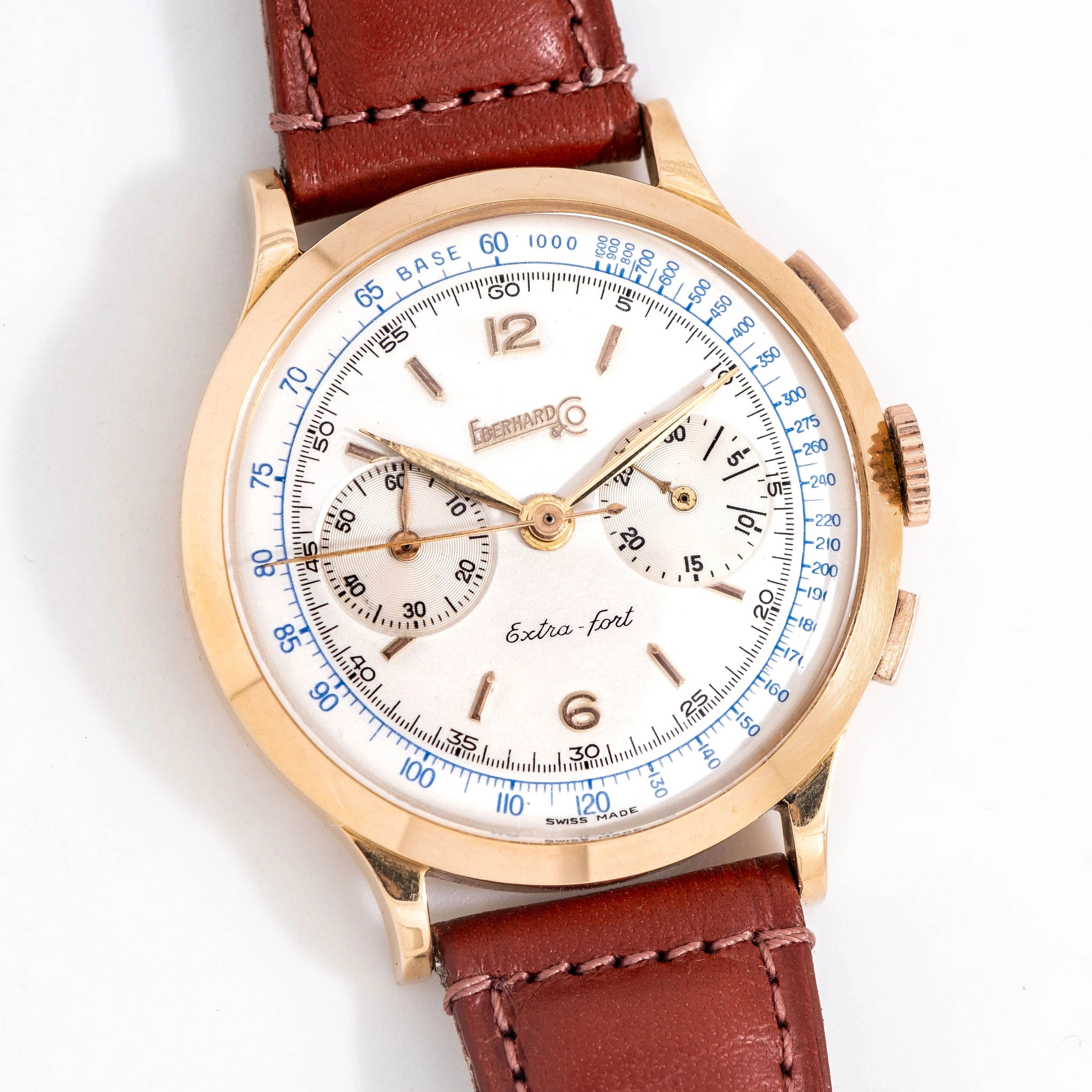 1950's Vintage Eberhard Extra-Fort Ref. 14007-15J 18k Rose Gold Watch (# 15193)