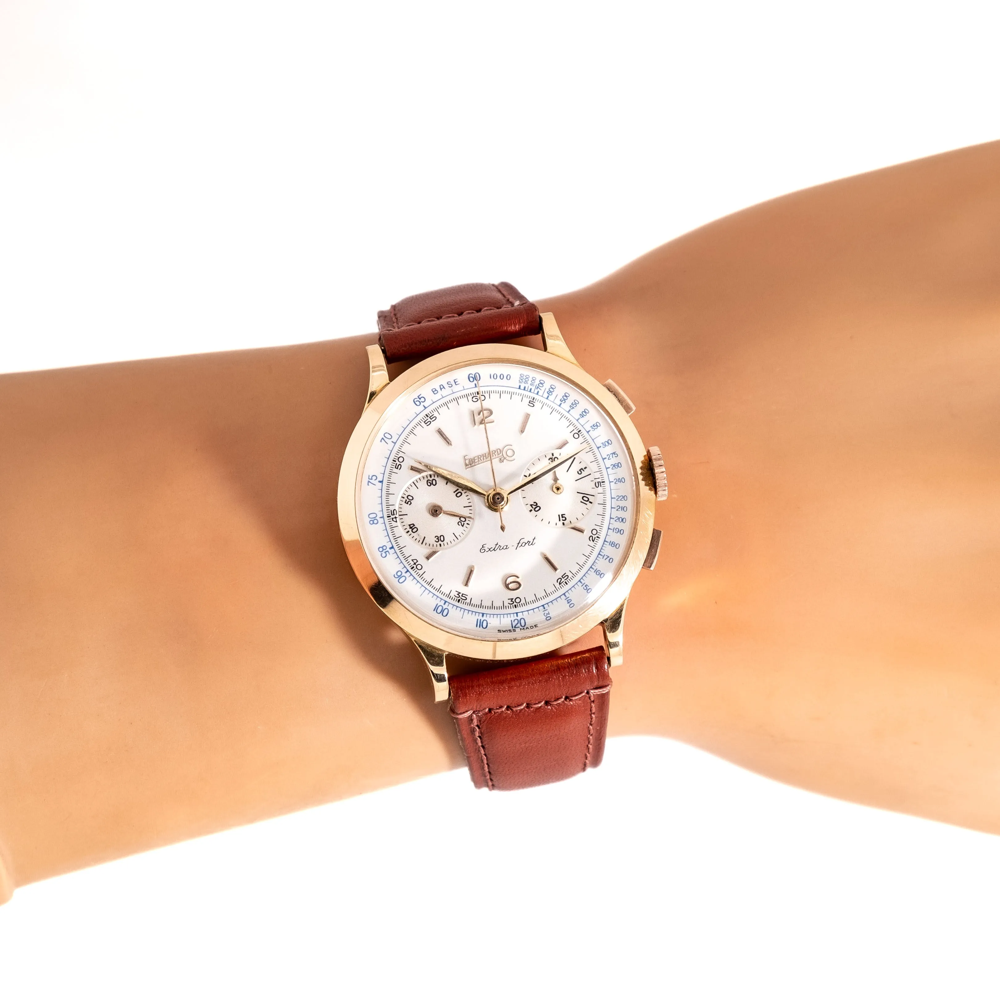 1950's Vintage Eberhard Extra-Fort Ref. 14007-15J 18k Rose Gold Watch (# 15193)