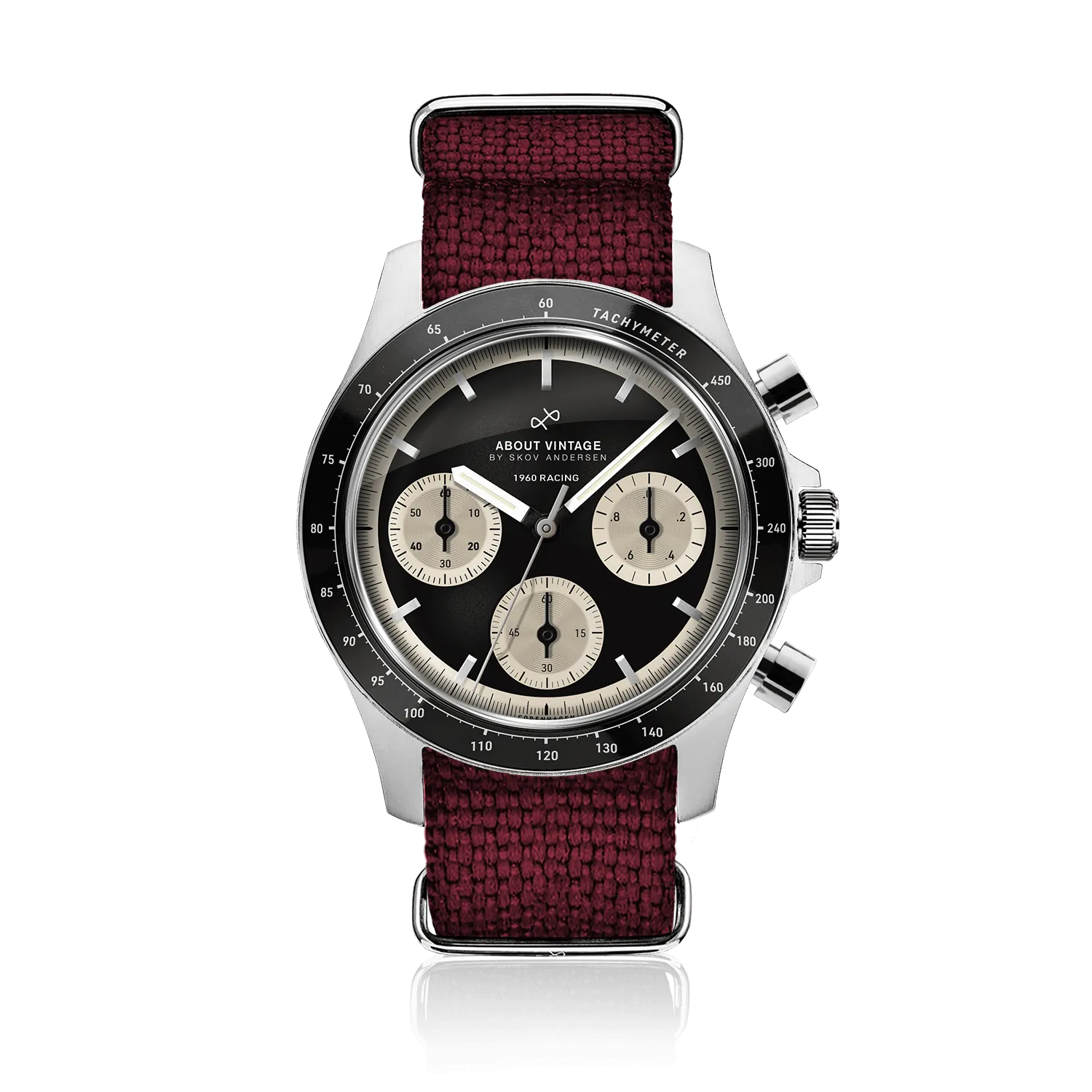 1960 Racing Chronograph, Steel / Black & Off White