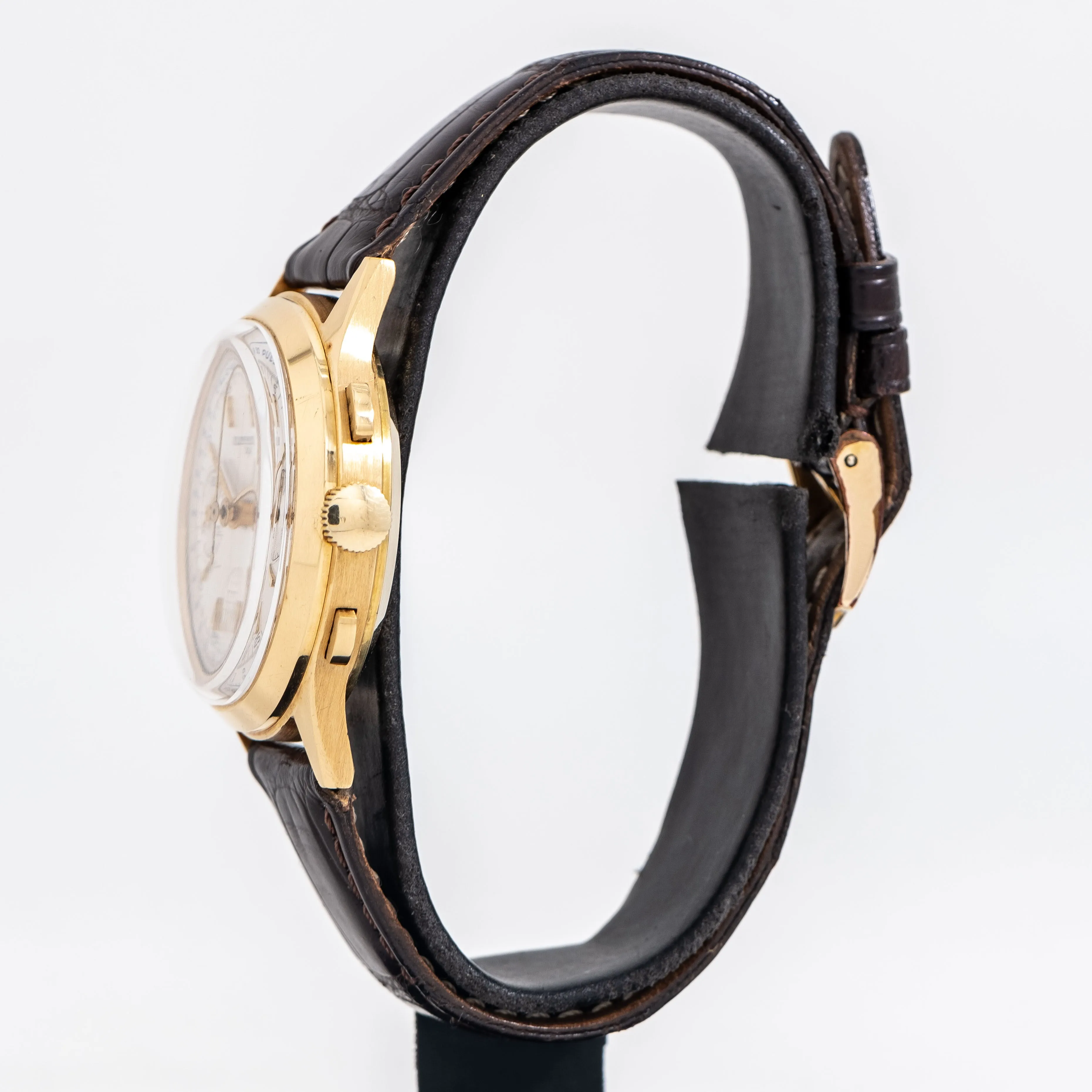 1960's Vintage Ulysse Nardin Valjoux 72 Chronograph w/ Box 18k Yellow Gold Watch (# 15281)