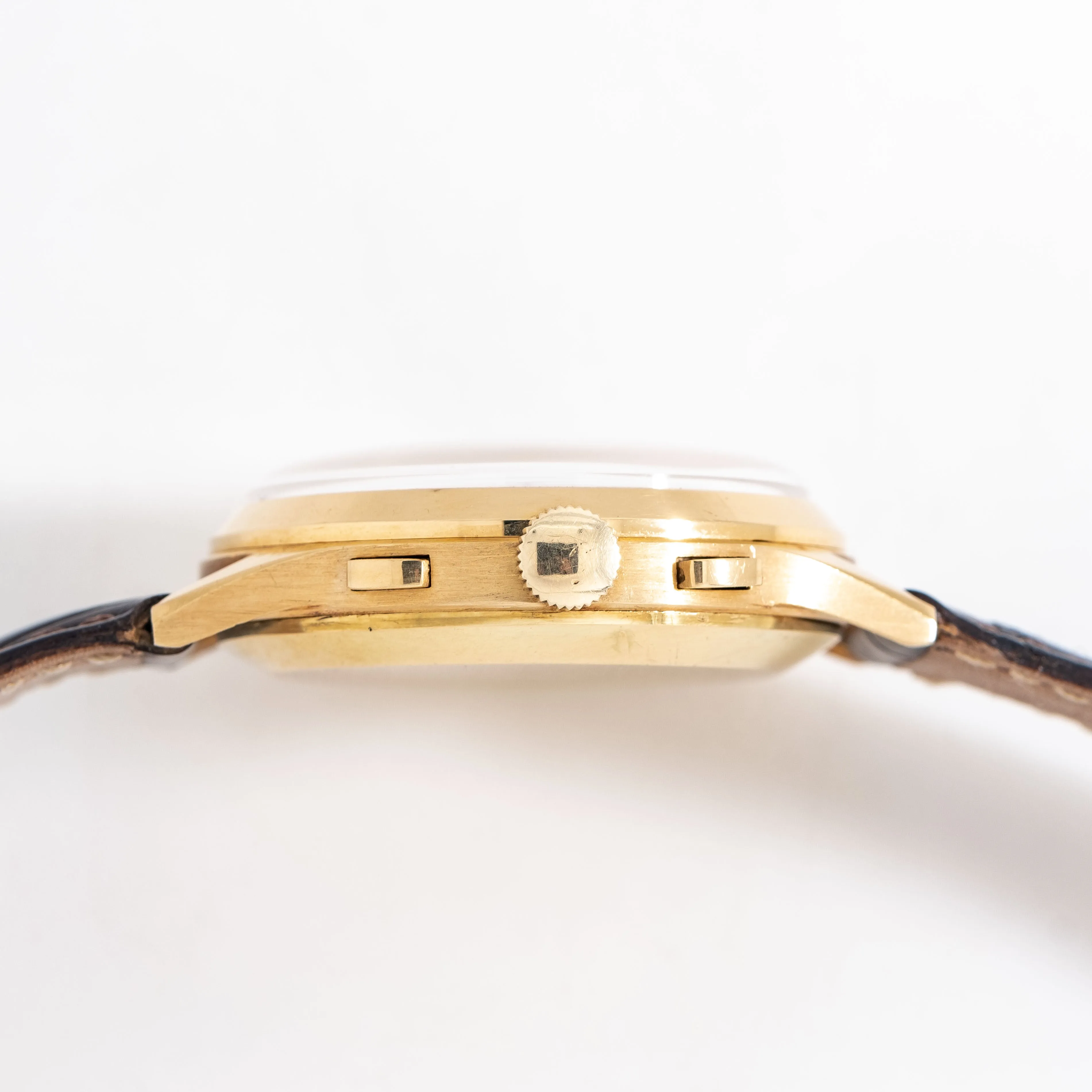 1960's Vintage Ulysse Nardin Valjoux 72 Chronograph w/ Box 18k Yellow Gold Watch (# 15281)