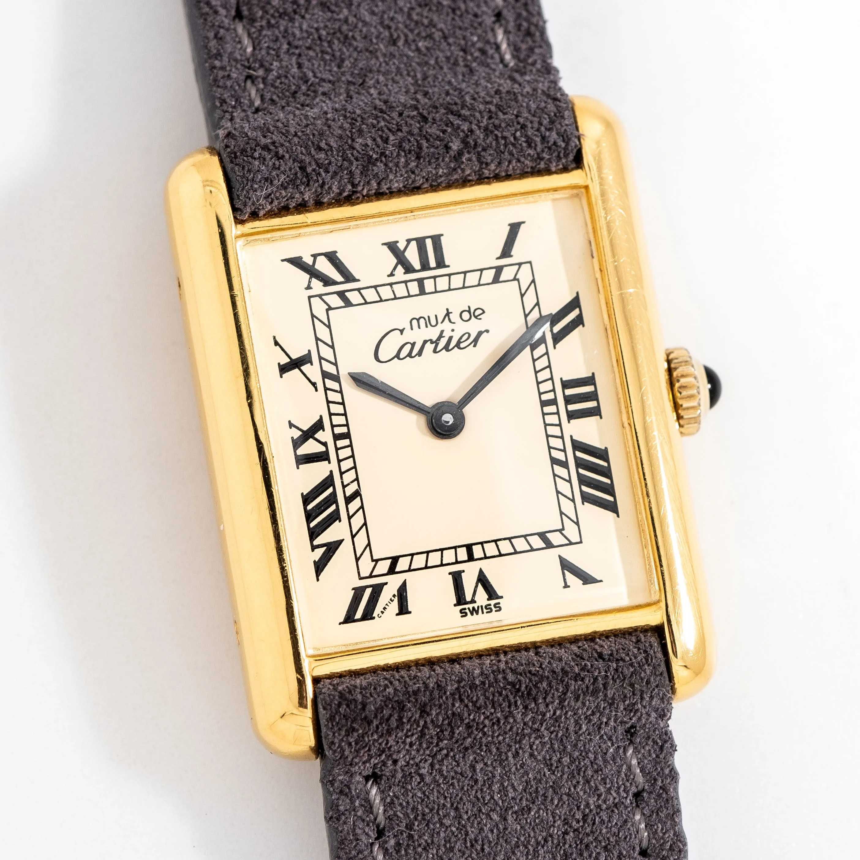 1990's Cartier Tank Must De 18k Yellow Gold Plated over Sterling Silver Watch (# 15331)