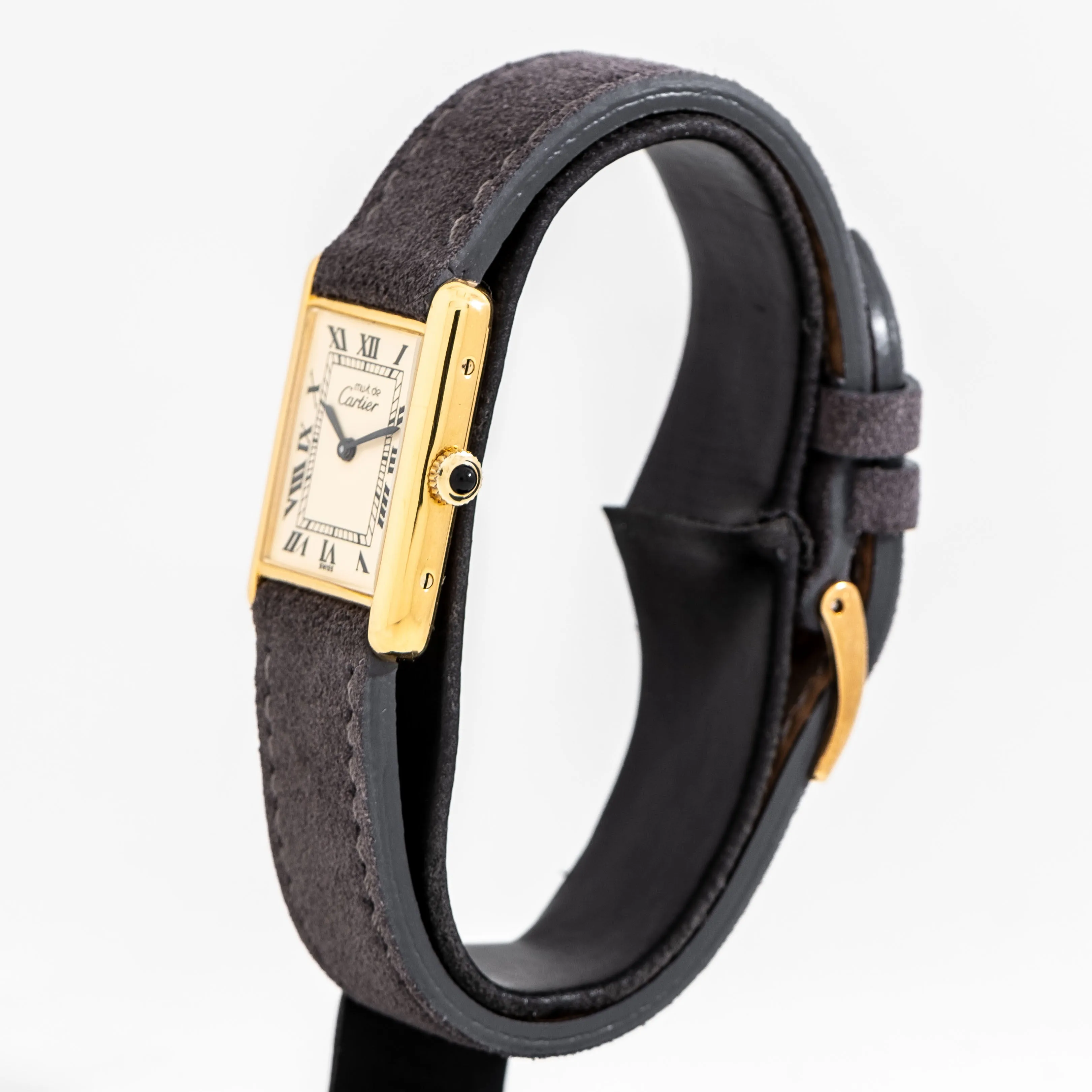 1990's Cartier Tank Must De 18k Yellow Gold Plated over Sterling Silver Watch (# 15331)