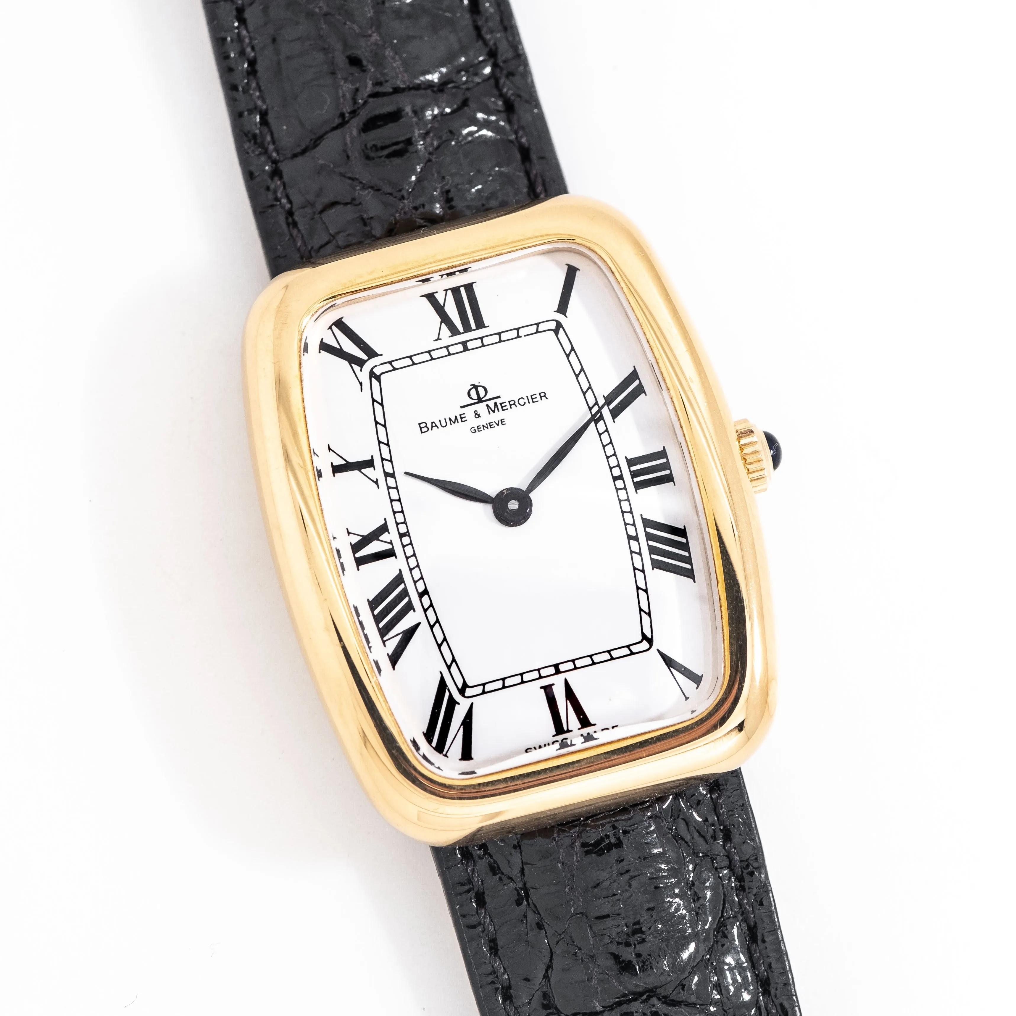 1990's Vintage Baume & Mercier Men's Ref. 38303 "Faberge" Style Watch in Solid 18k Yellow Gold (# 15225)