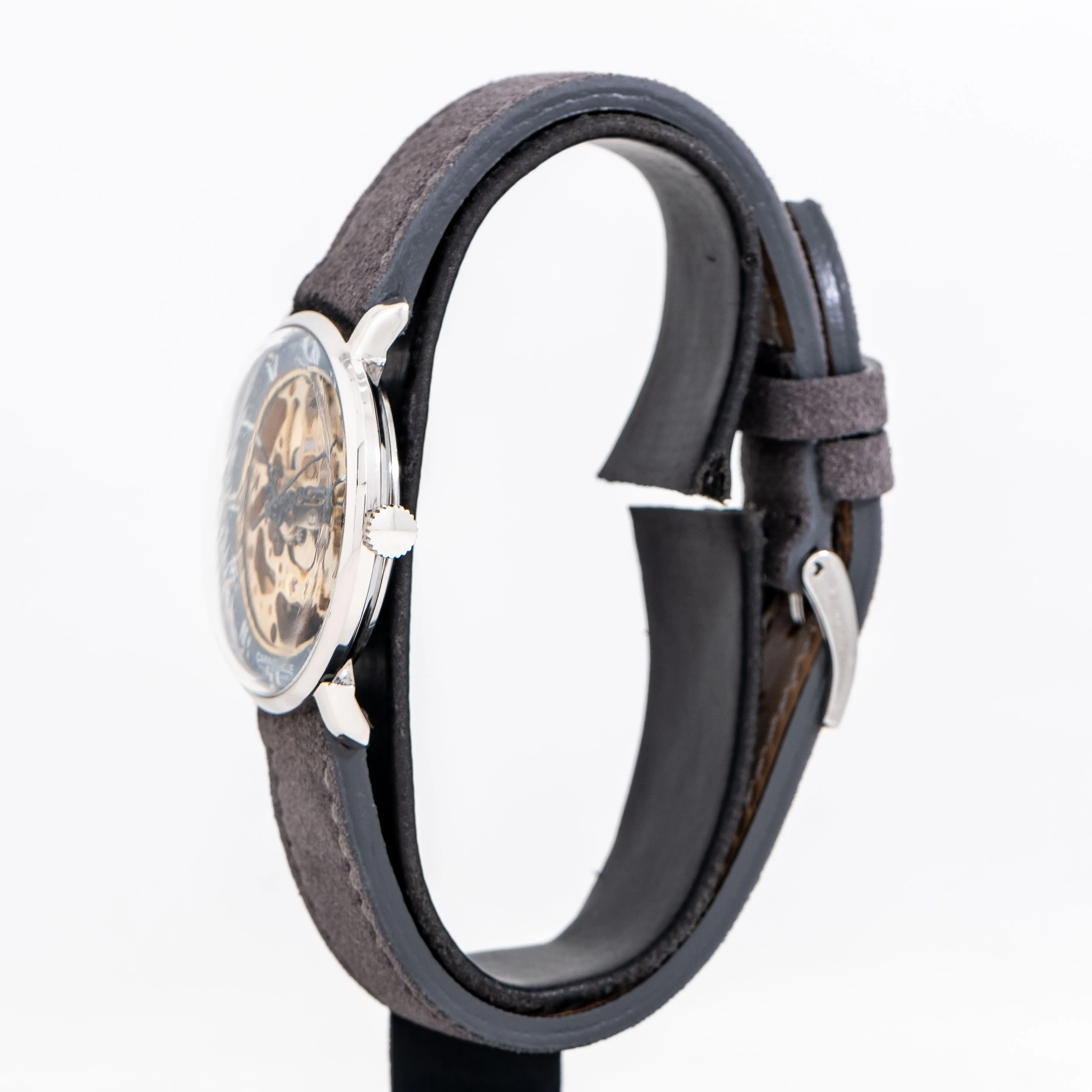 1990's Vintage Caravelle Ref. 8225 Skeleton Dial Base Metal & Stainless Steel Watch (# 15099)