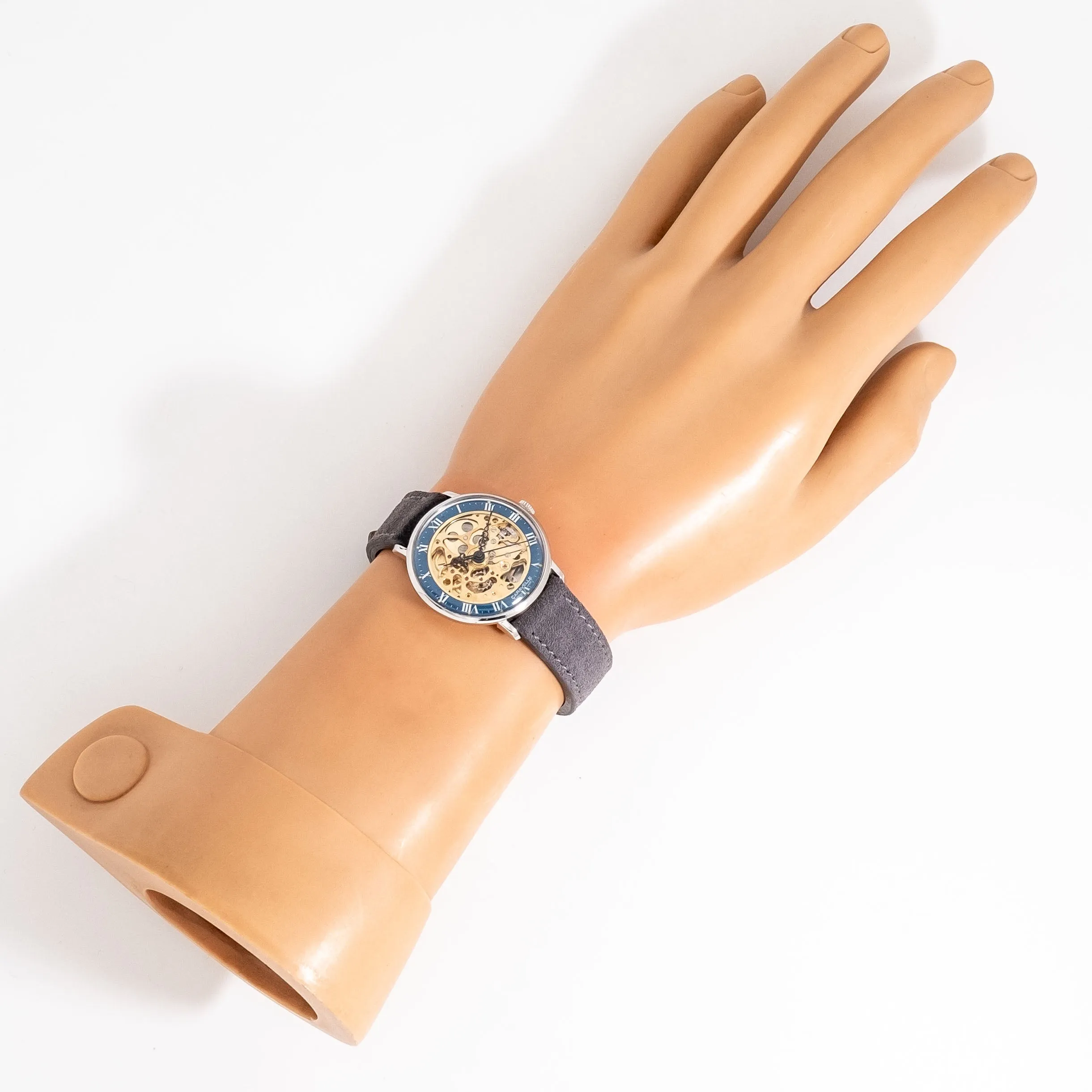 1990's Vintage Caravelle Ref. 8225 Skeleton Dial Base Metal & Stainless Steel Watch (# 15099)