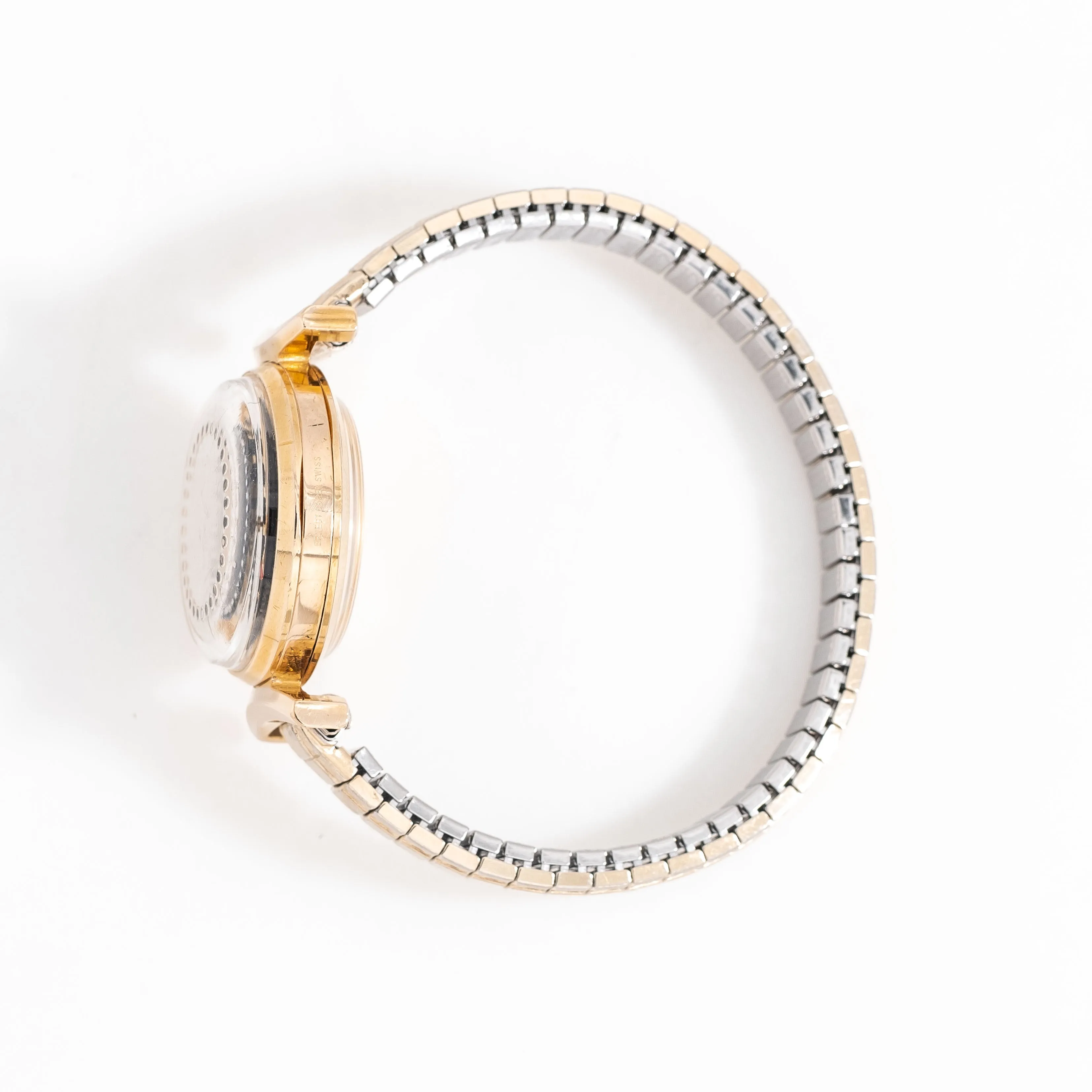1990's Vintage Ladies Ernest Borel Cocktail Watch in 18k Yellow Gold over Stainless Steel (# 15191)