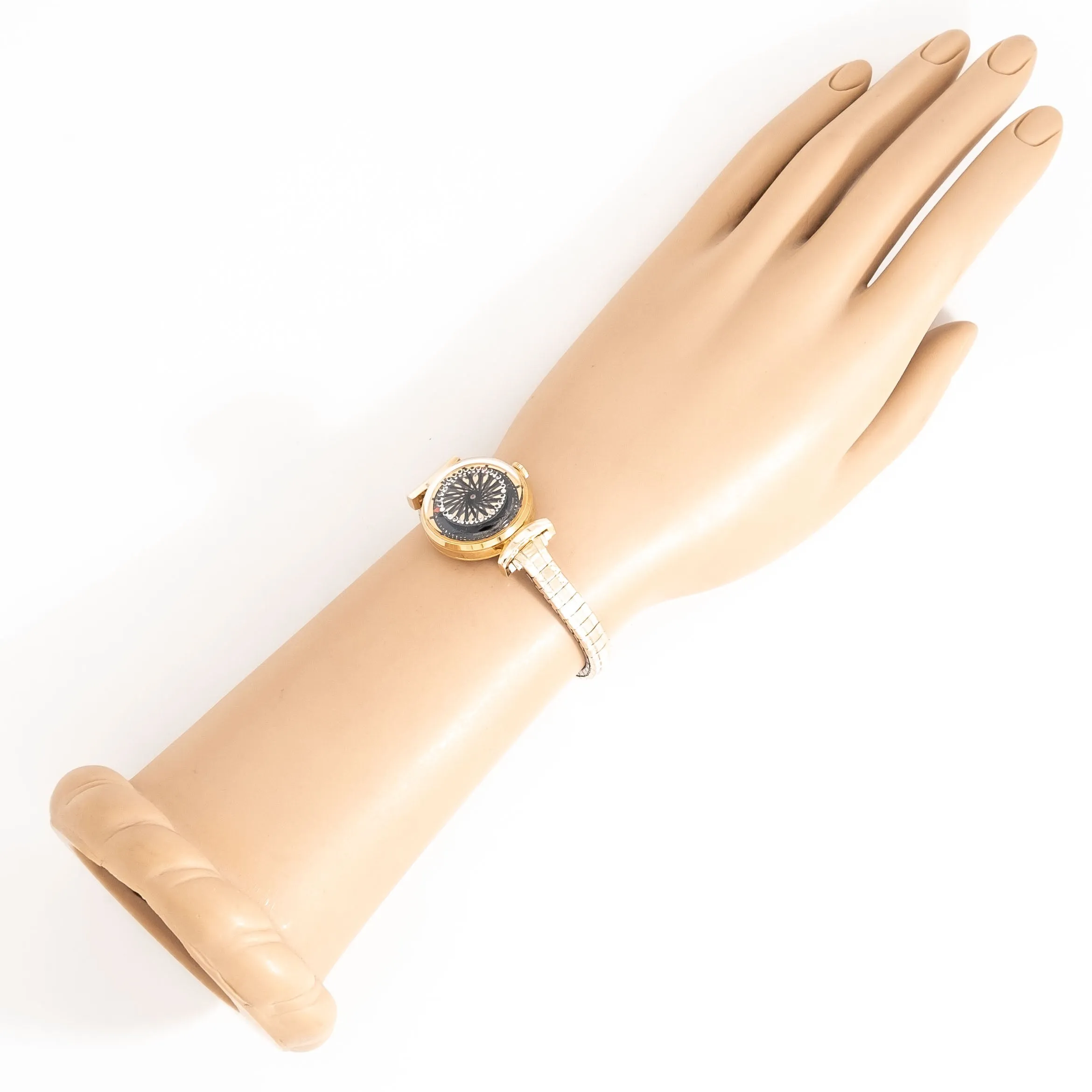 1990's Vintage Ladies Ernest Borel Cocktail Watch in 18k Yellow Gold over Stainless Steel (# 15191)