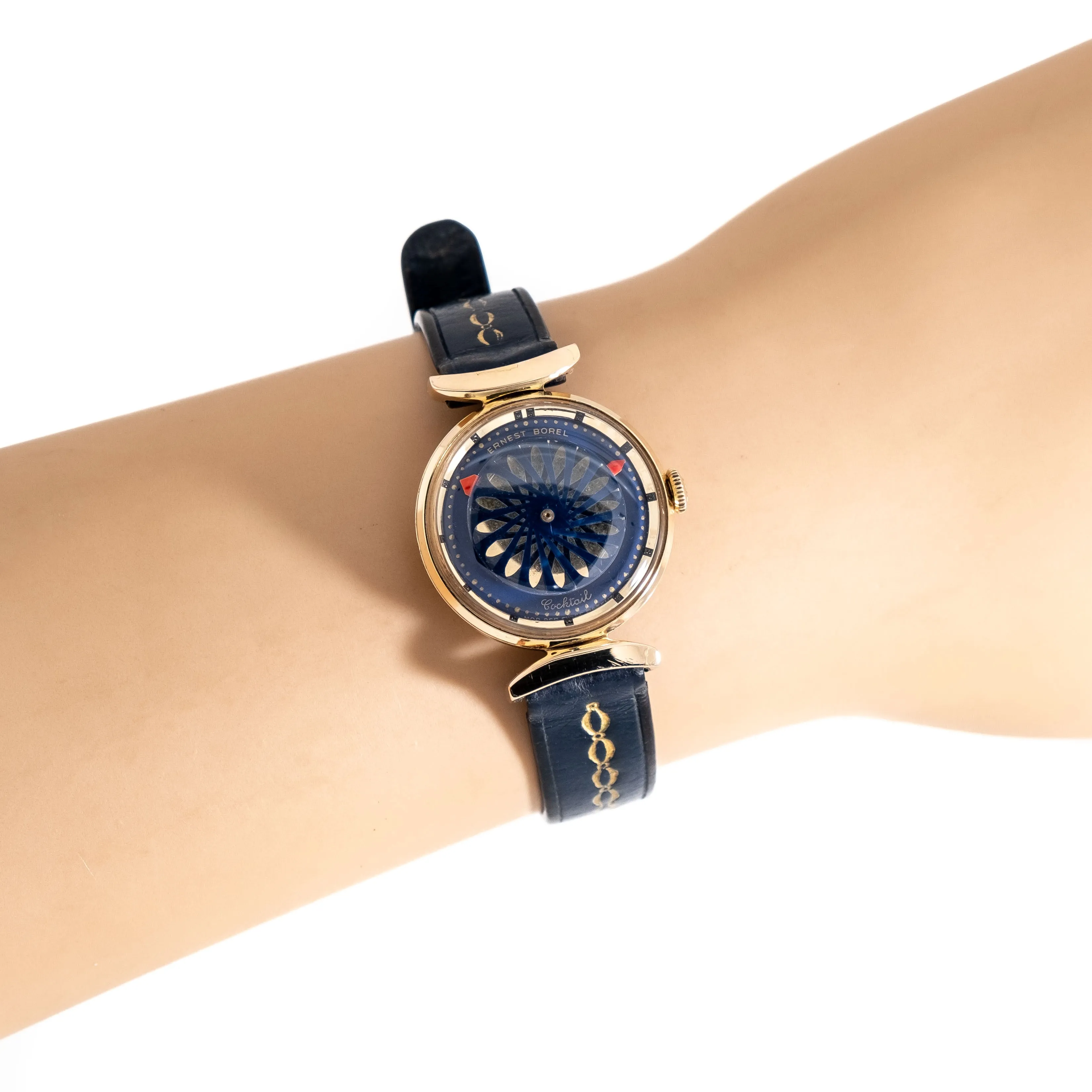 1990's Vintage Ladies Ernest Borel Cocktail Watch in 18k Yellow Gold over Stainless Steel (# 15264)