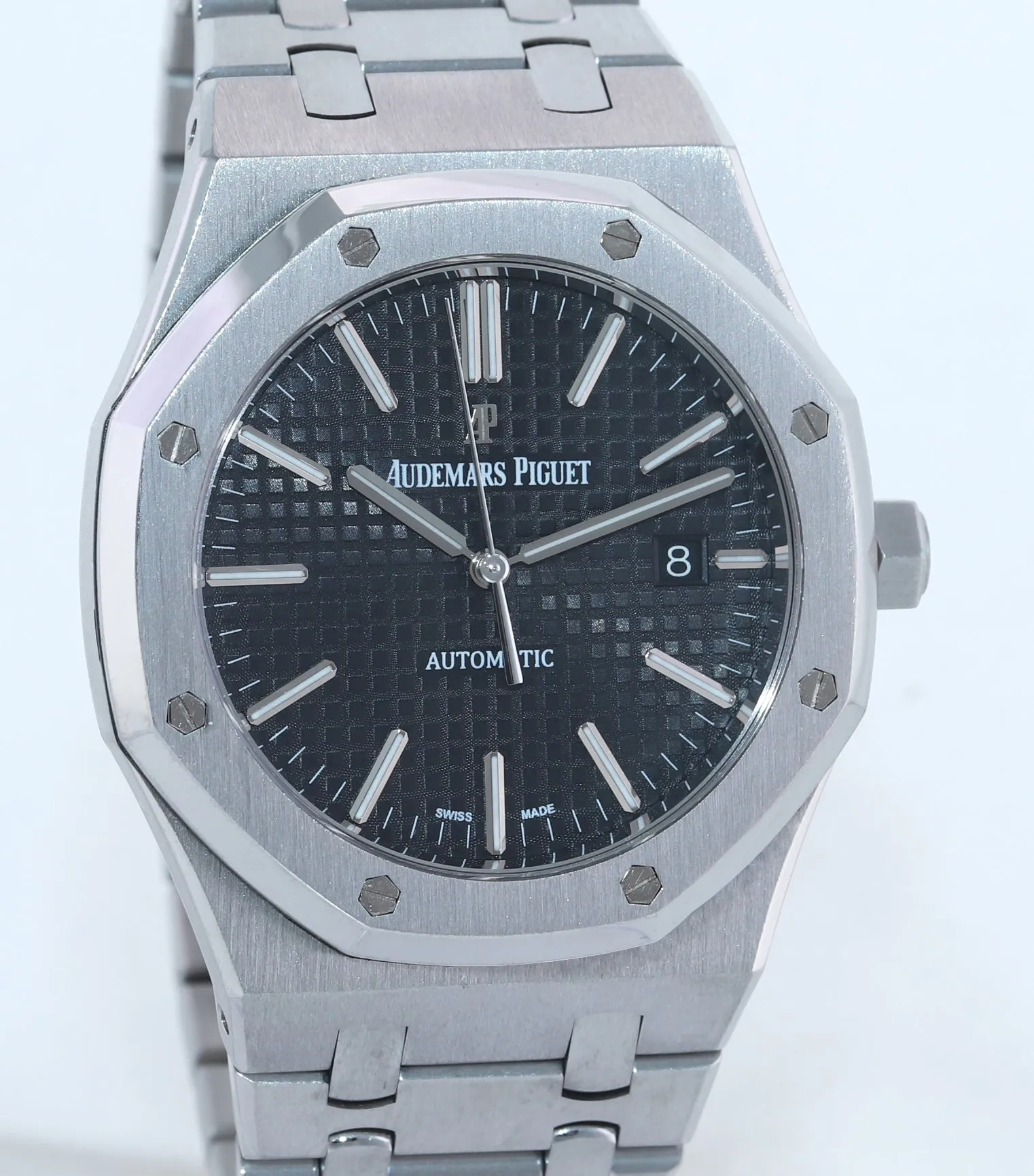 2014 MINT Audemars Piguet Royal Oak 41mm Black Dial Steel 15400ST Watch Box