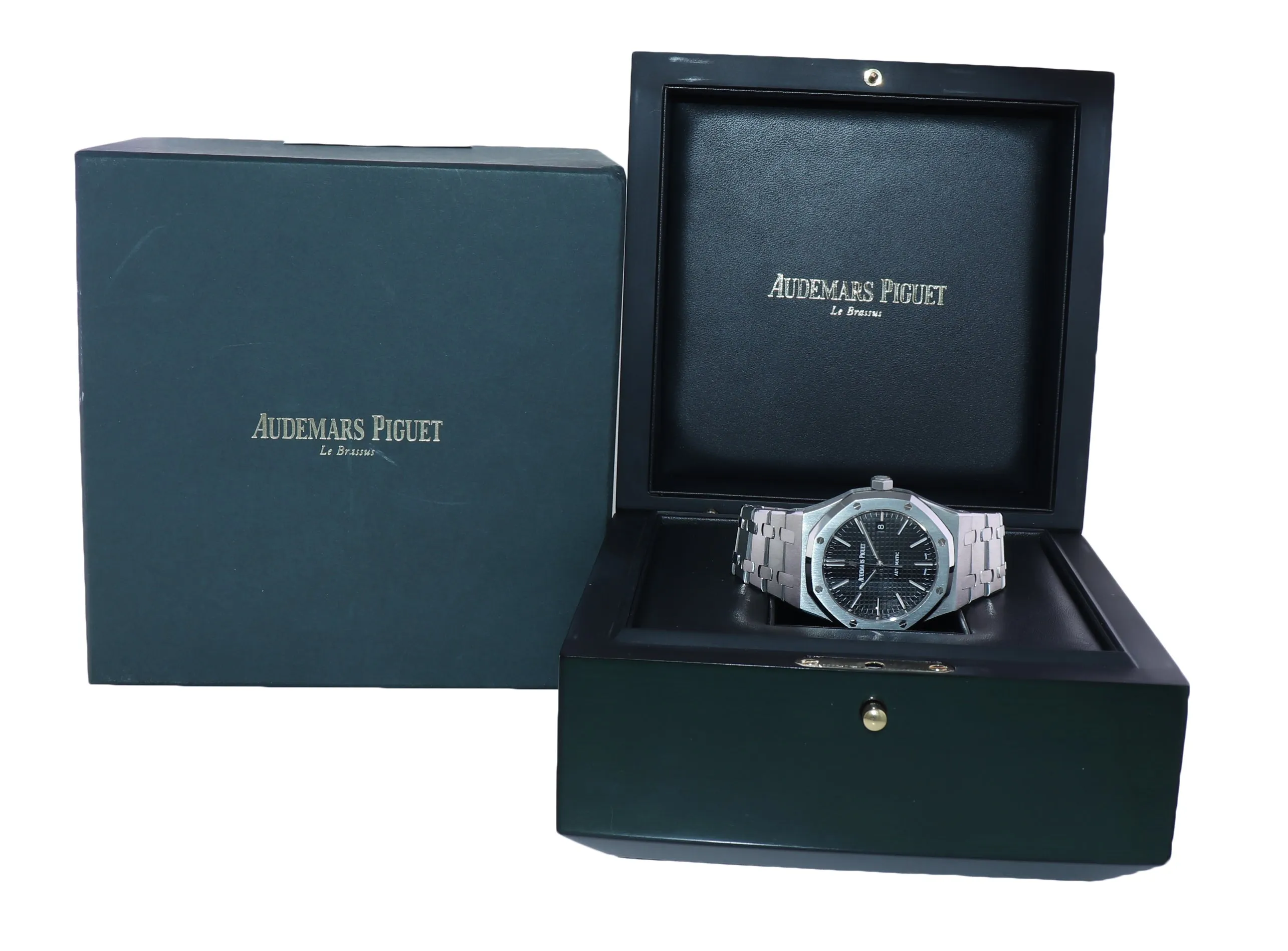 2014 MINT Audemars Piguet Royal Oak 41mm Black Dial Steel 15400ST Watch Box