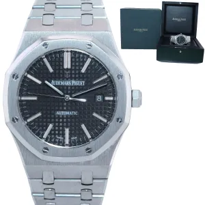 2014 MINT Audemars Piguet Royal Oak 41mm Black Dial Steel 15400ST Watch Box