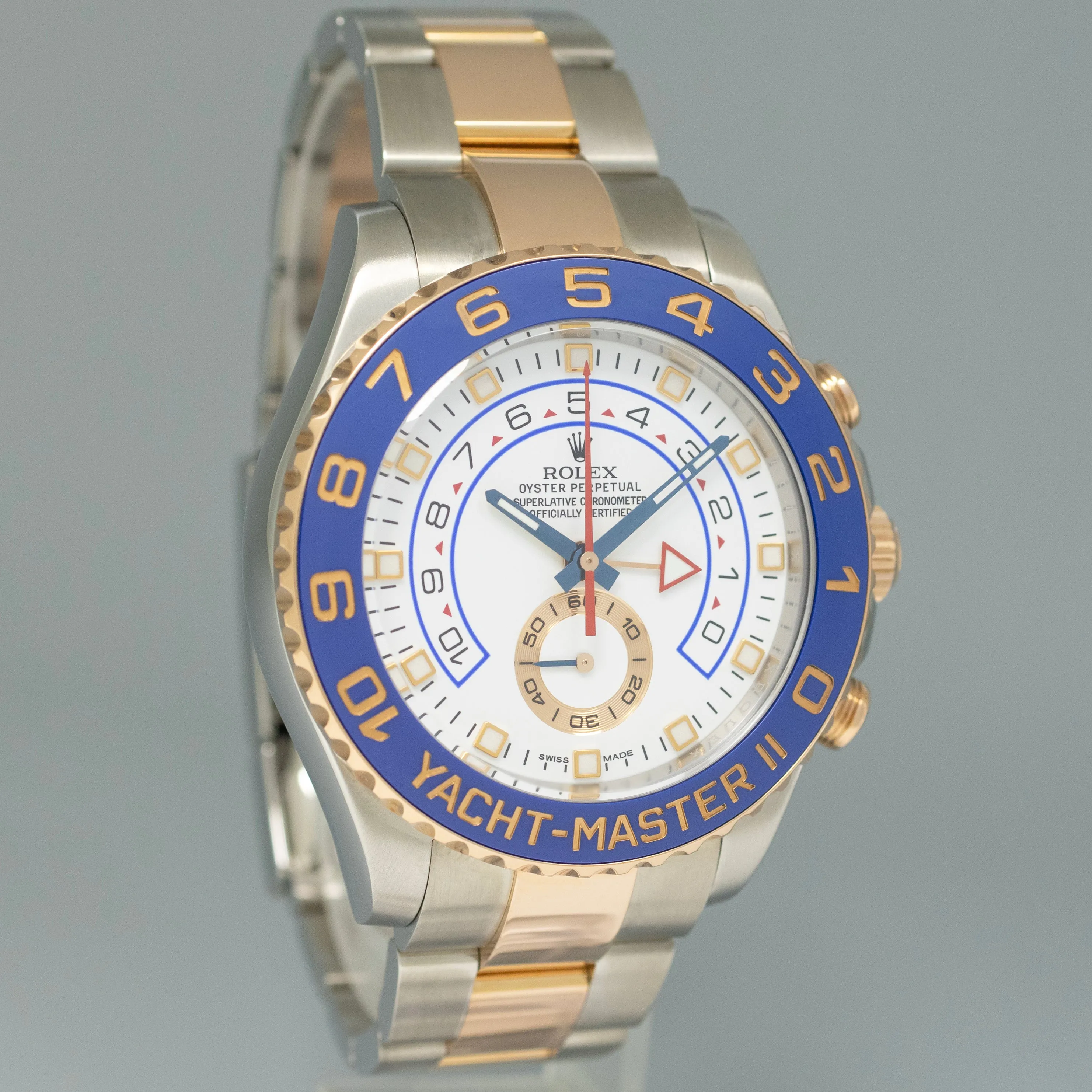 2015 MINT Rolex Yacht-Master II 116681 Steel Rose Gold Two Tone 44mm Watch Box