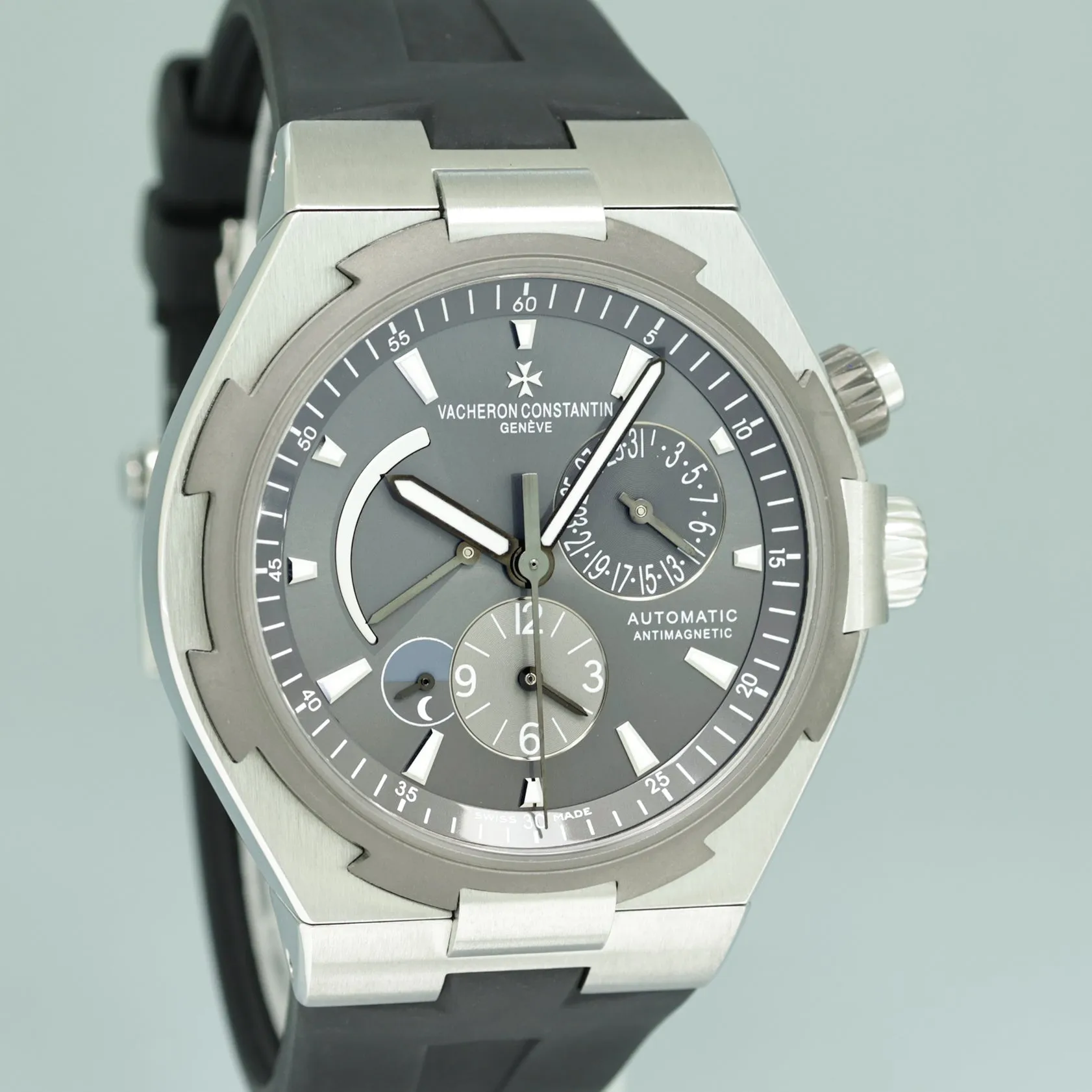2018 PAPERS Vacheron Constantin Overseas Grey 47450 42mm Titanium Dual Time Watch