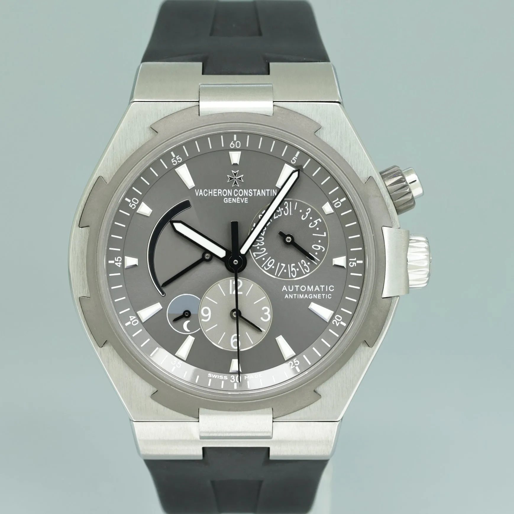 2018 PAPERS Vacheron Constantin Overseas Grey 47450 42mm Titanium Dual Time Watch