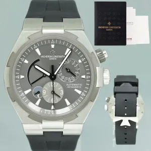 2018 PAPERS Vacheron Constantin Overseas Grey 47450 42mm Titanium Dual Time Watch