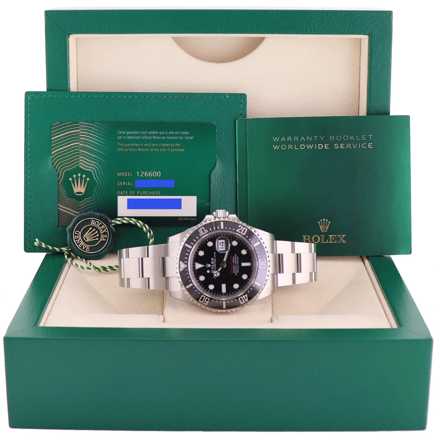 2021 NEW PAPERS Rolex Red Seadweller SD43 126600 43mm Mark 2 Watch Box