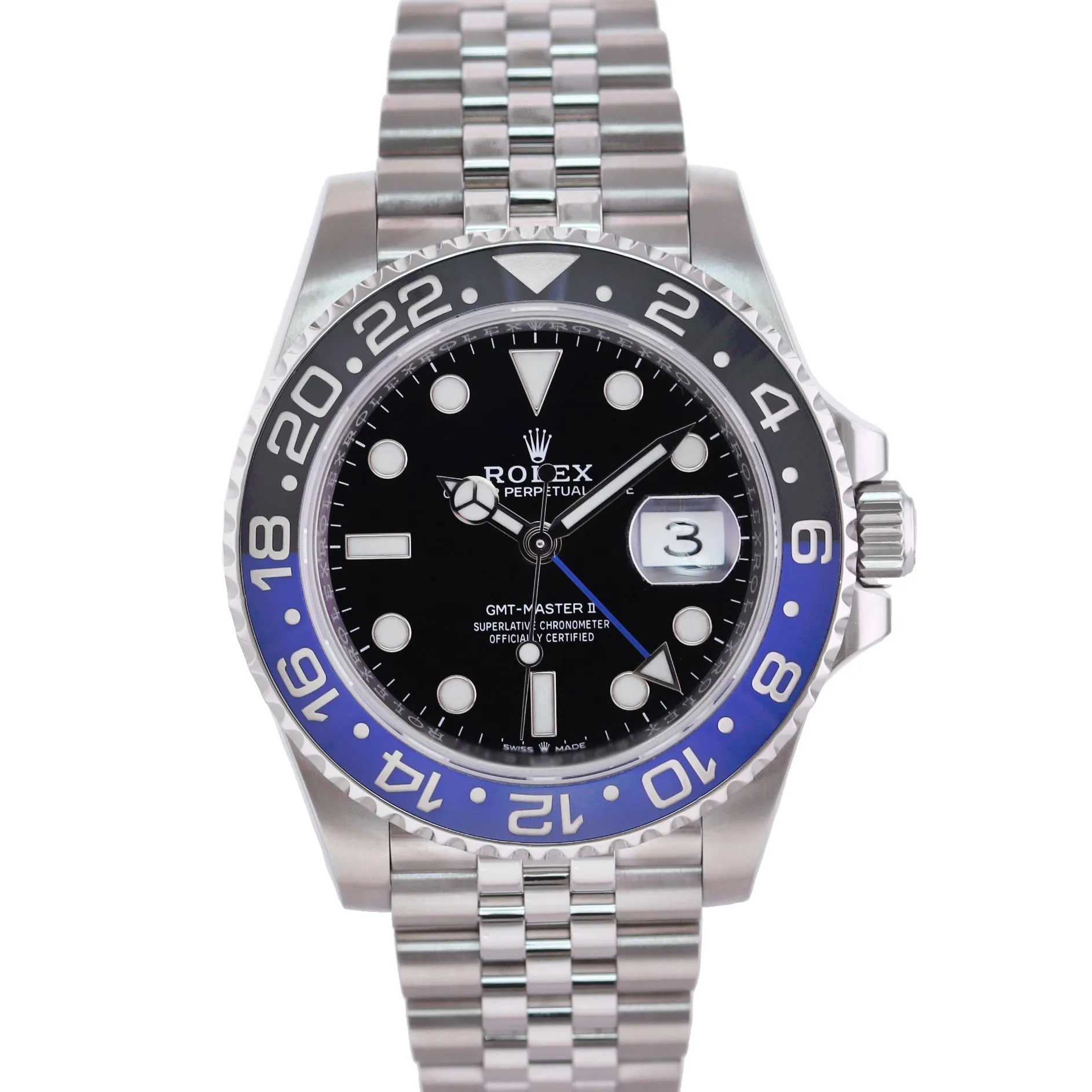 2022 MINT Rolex GMT Master II Batman Blue Jubilee Ceramic 126710BLNR Watch Box