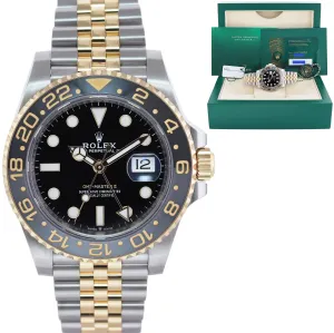 2023 NEW PAPERS Rolex GMT Master Gold Two Tone Jubilee Black 126713 GRNR Watch Box