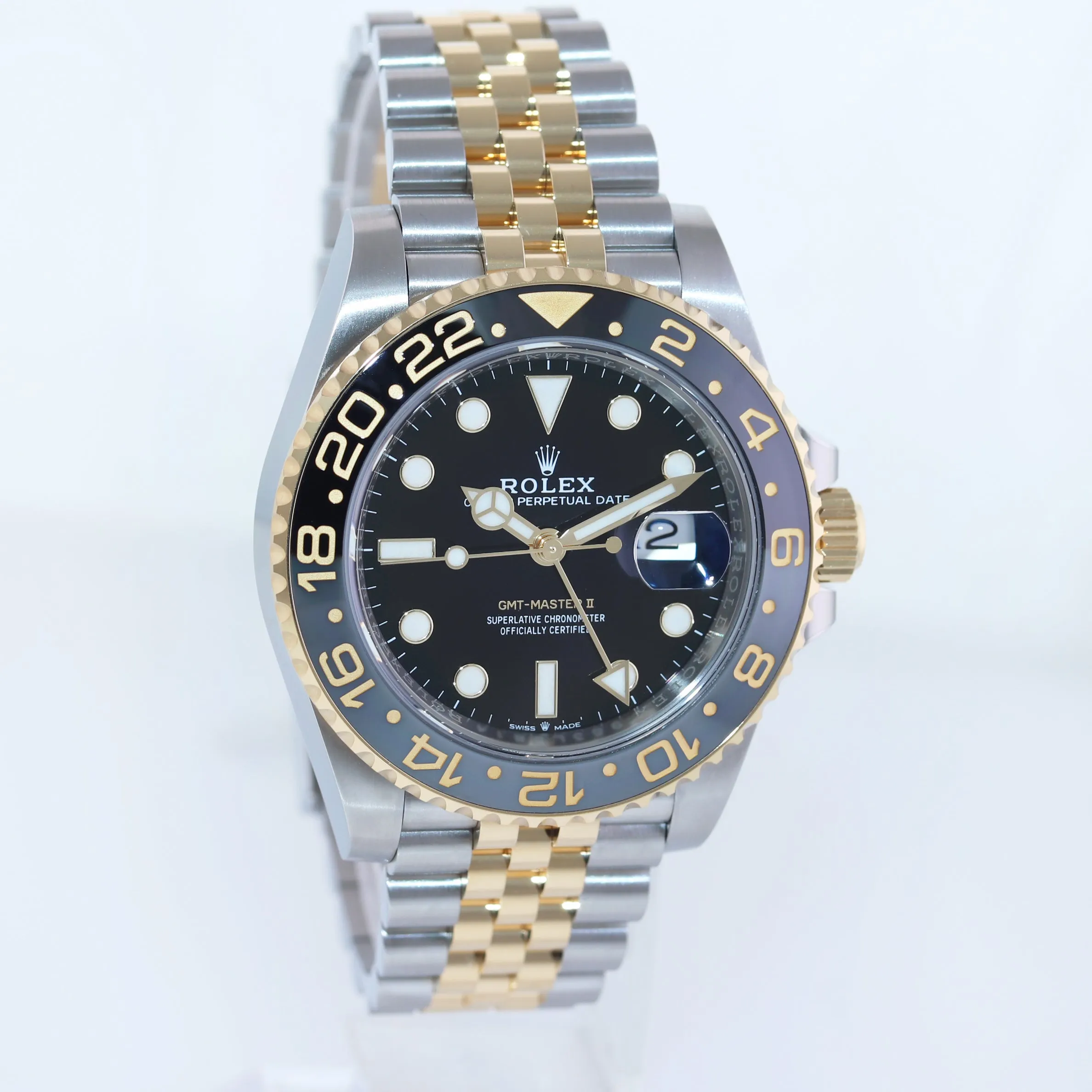 2023 NEW PAPERS Rolex GMT Master Gold Two Tone Jubilee Black 126713 GRNR Watch Box