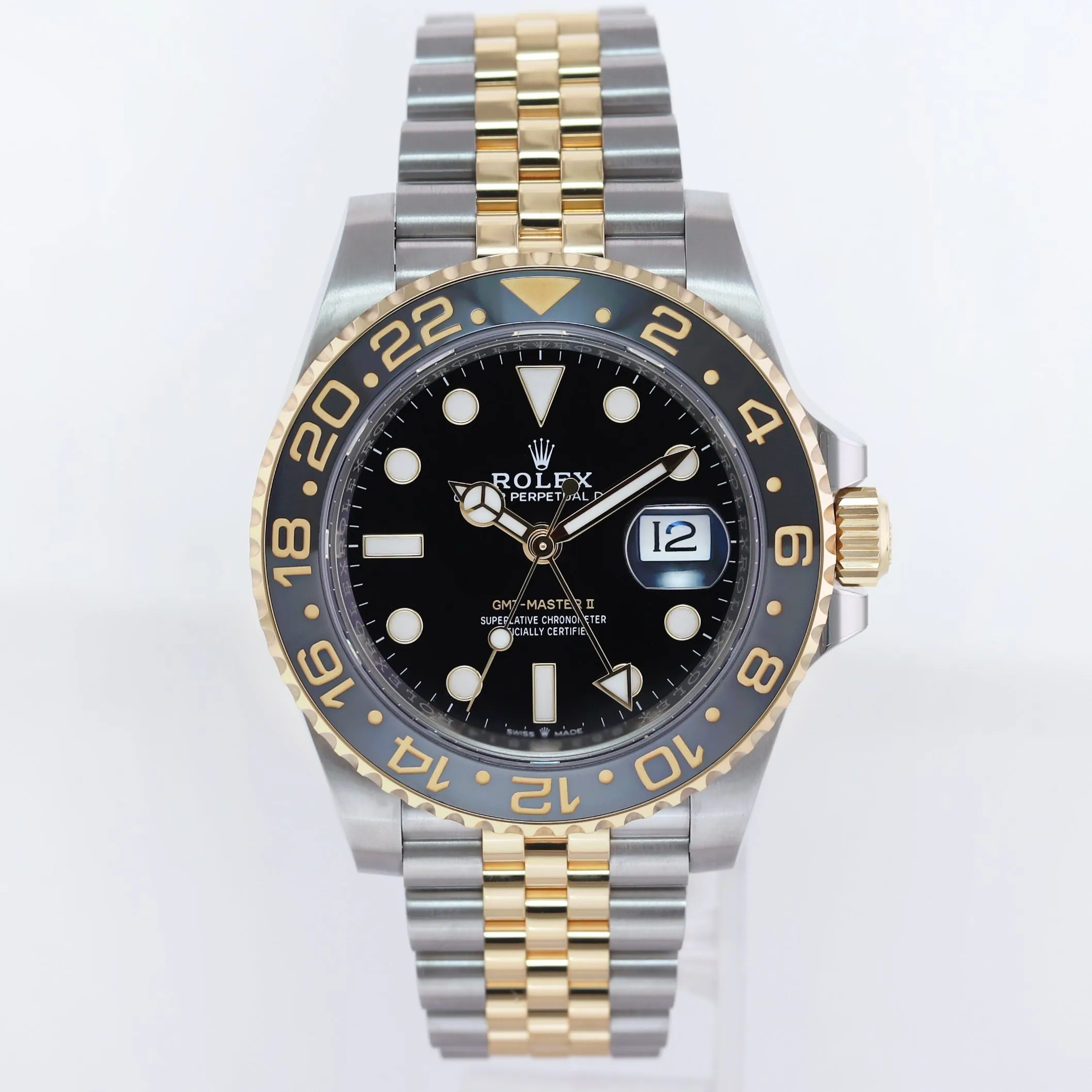 2023 NEW PAPERS Rolex GMT Master Gold Two Tone Jubilee Black 126713 GRNR Watch Box