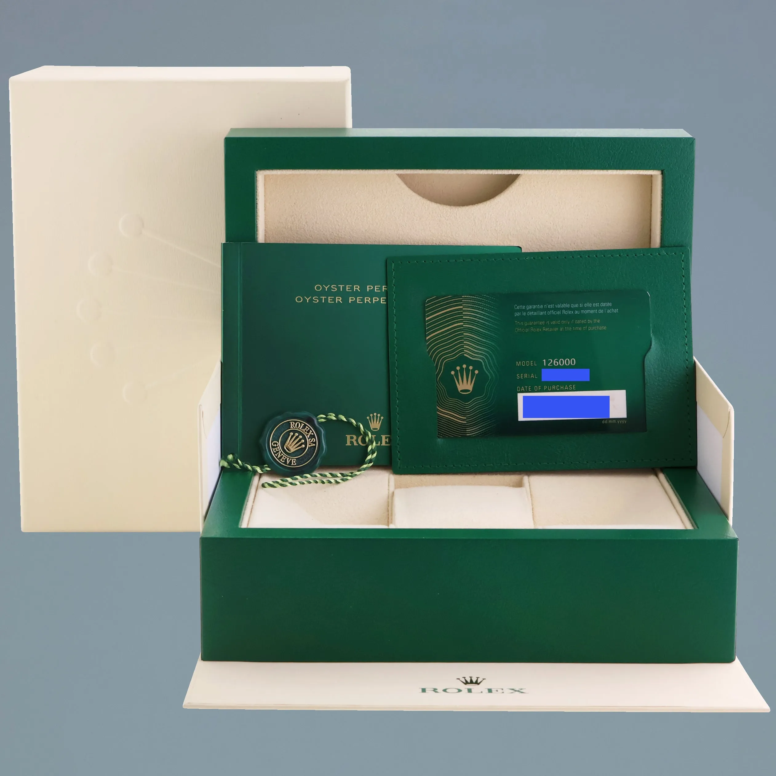 2023 NEW PAPERS Rolex Oyster Perpetual 126000 36mm Black Dial Watch Box