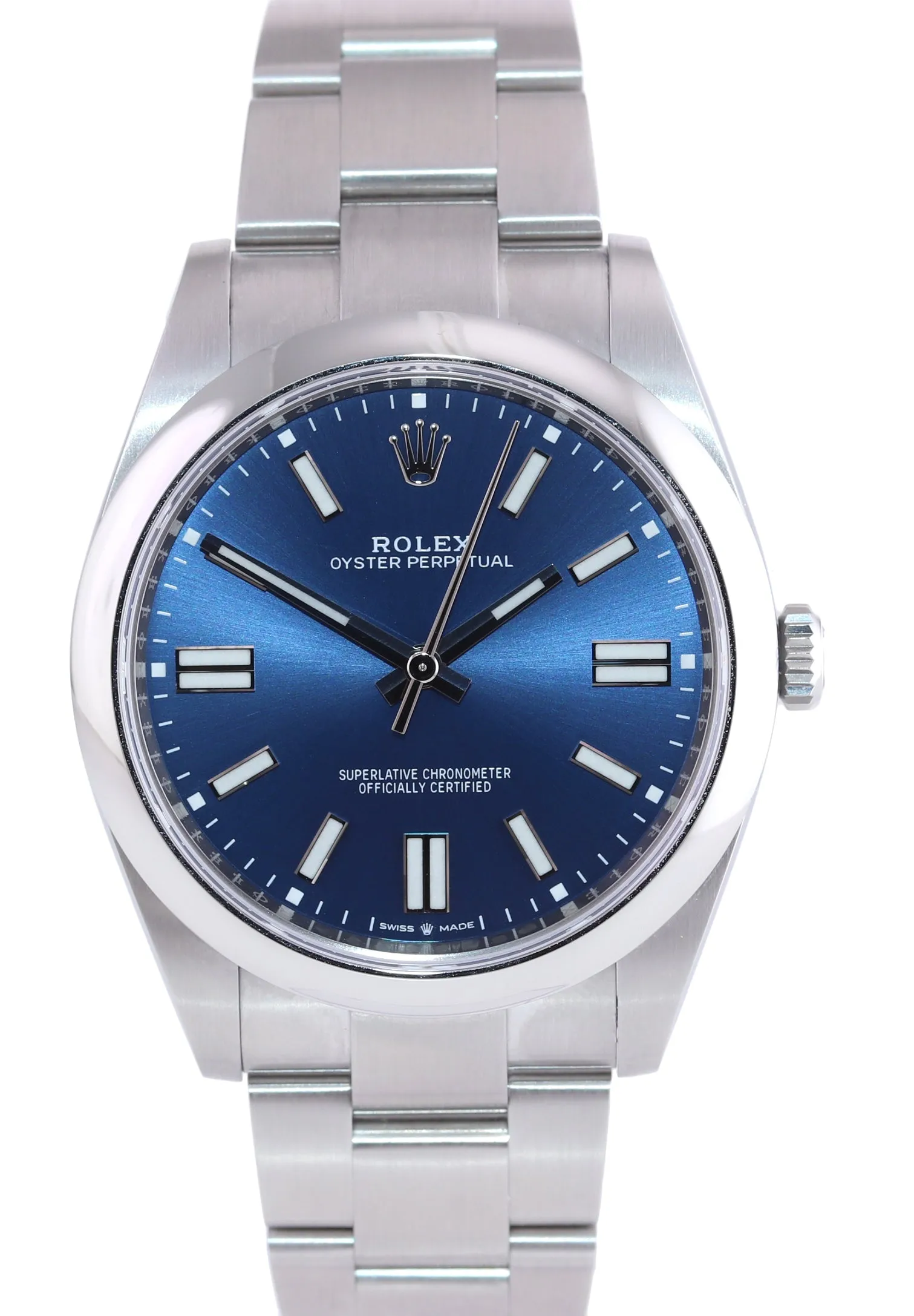 2023 NEW PAPERS Rolex Oyster Perpetual 41mm Blue Stick Oyster 124300 Watch Box