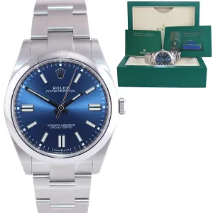 2023 NEW PAPERS Rolex Oyster Perpetual 41mm Blue Stick Oyster 124300 Watch Box