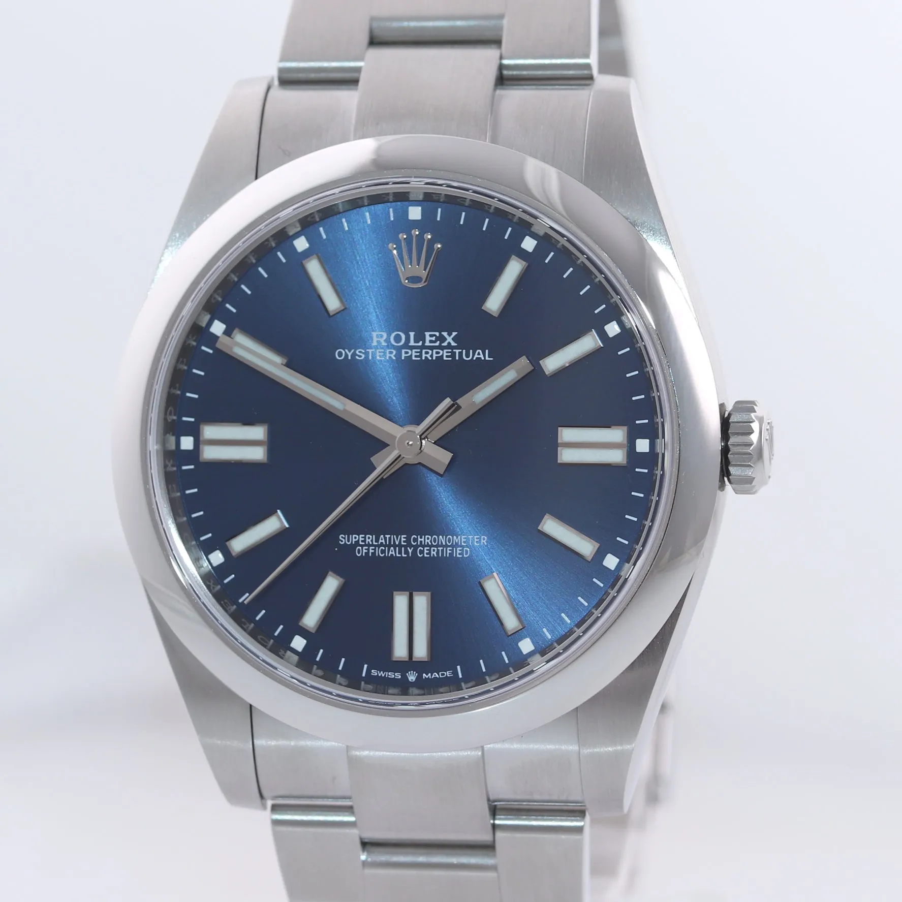 2023 NEW PAPERS Rolex Oyster Perpetual 41mm Blue Stick Oyster 124300 Watch Box