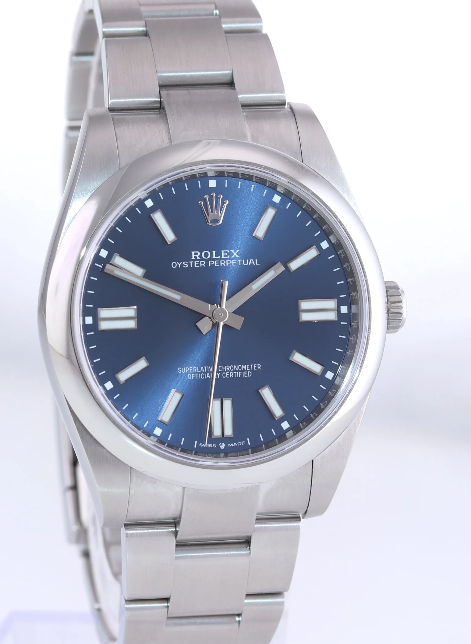 2023 NEW PAPERS Rolex Oyster Perpetual 41mm Blue Stick Oyster 124300 Watch Box