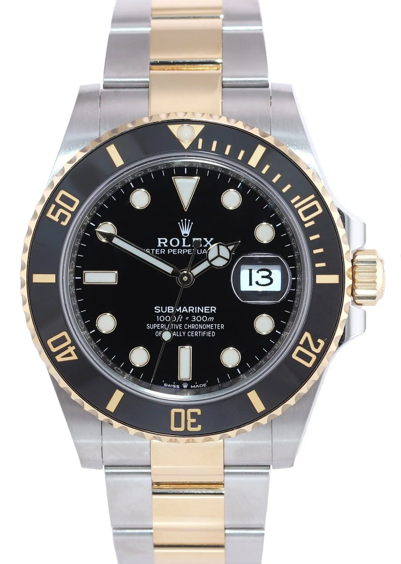 2023 Rolex Submariner 41mm Ceramic Black 126613LN Two Tone Yellow Gold Steel Watch
