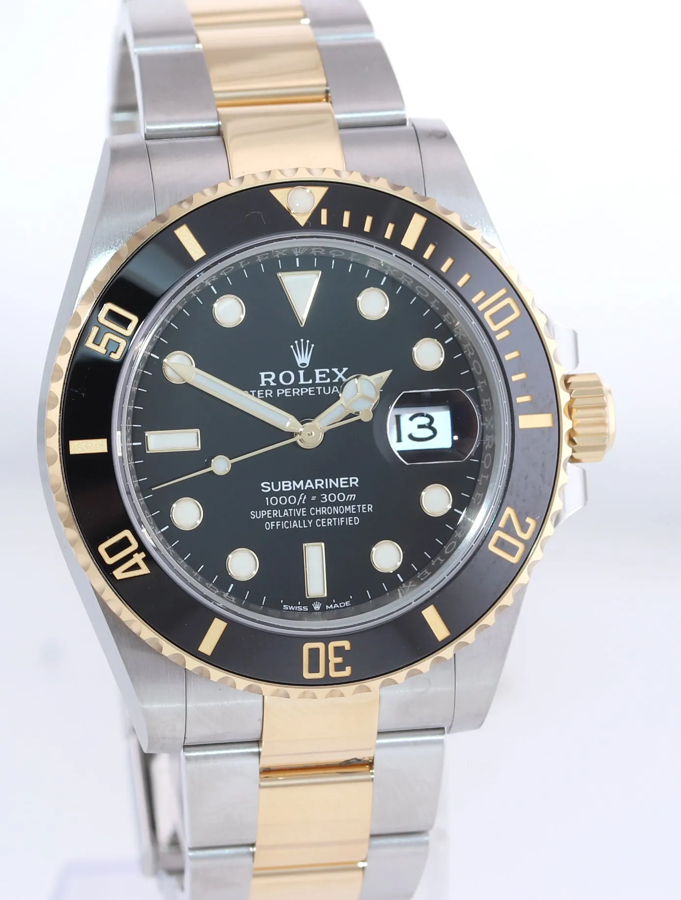 2023 Rolex Submariner 41mm Ceramic Black 126613LN Two Tone Yellow Gold Steel Watch