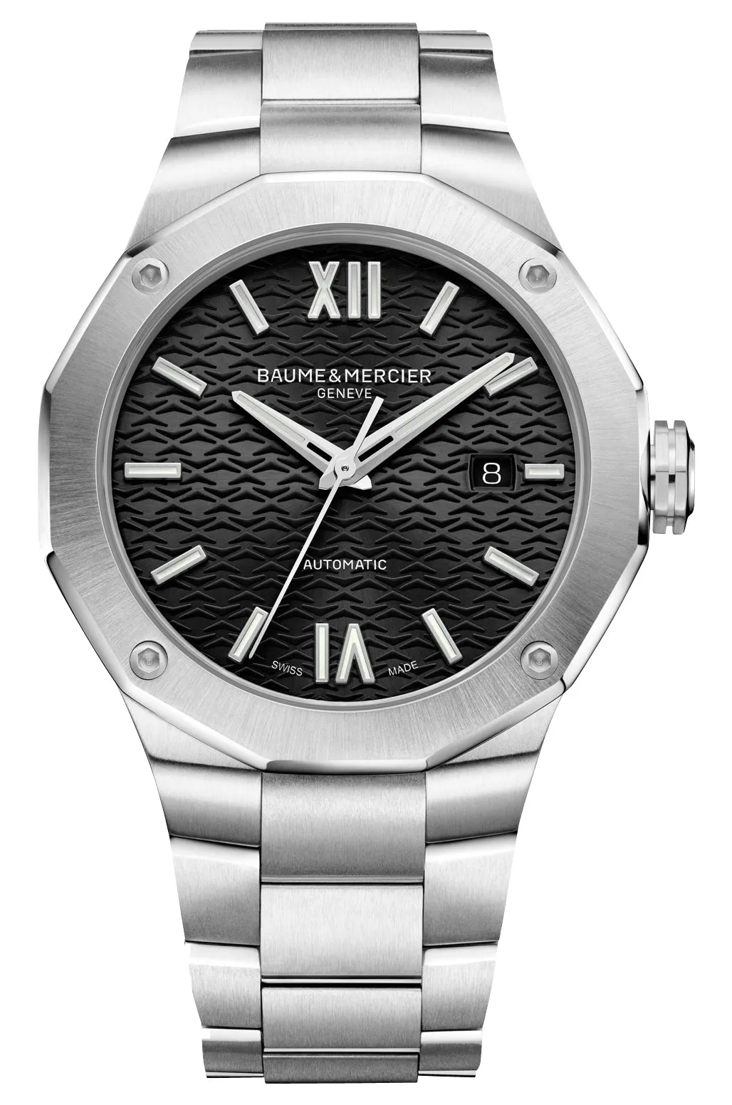 Baume & Mercier Riviera Automatic Stainless Steel Black Dial Date Mens Watch M0A10621