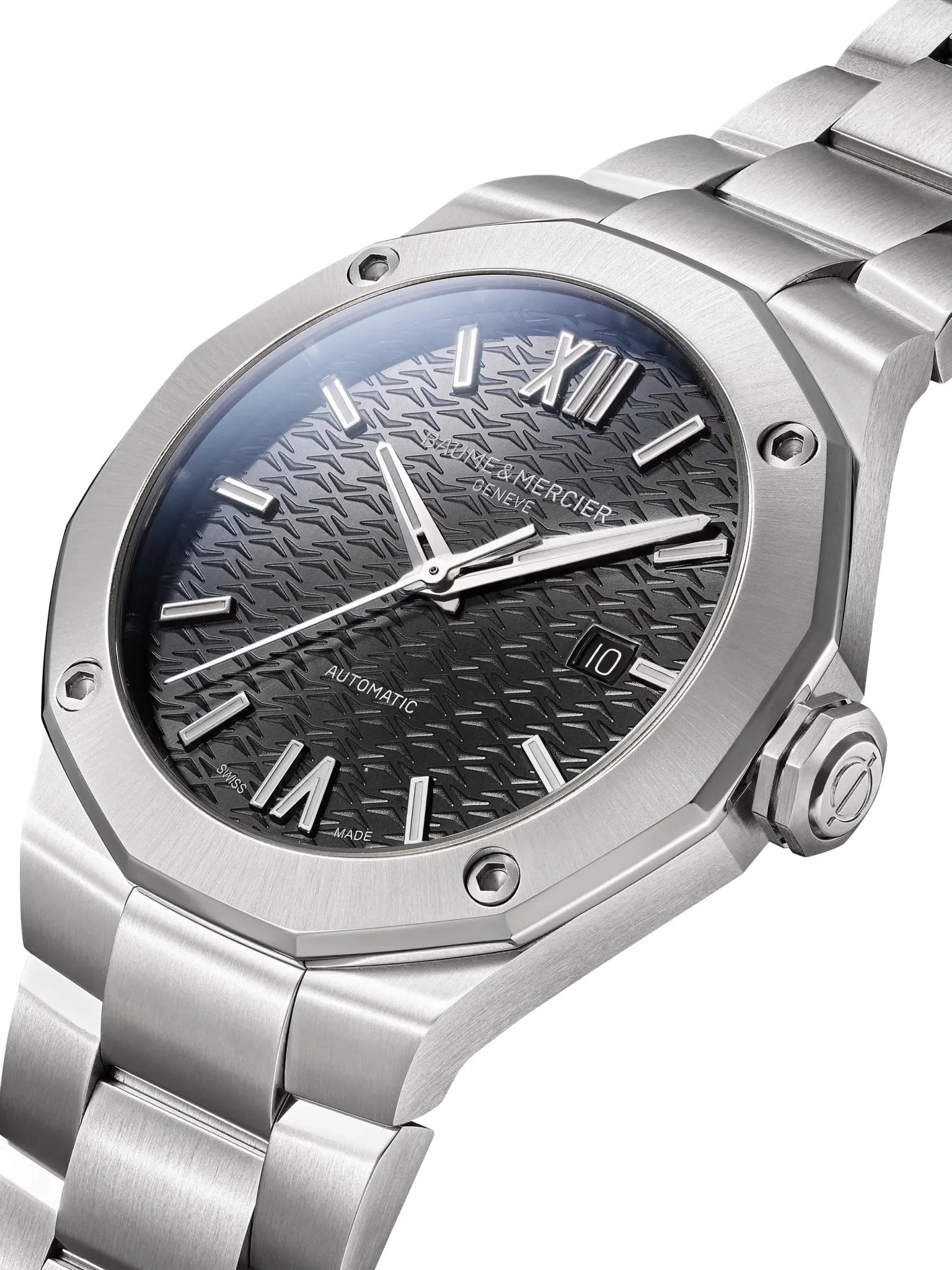 Baume & Mercier Riviera Automatic Stainless Steel Black Dial Date Mens Watch M0A10621