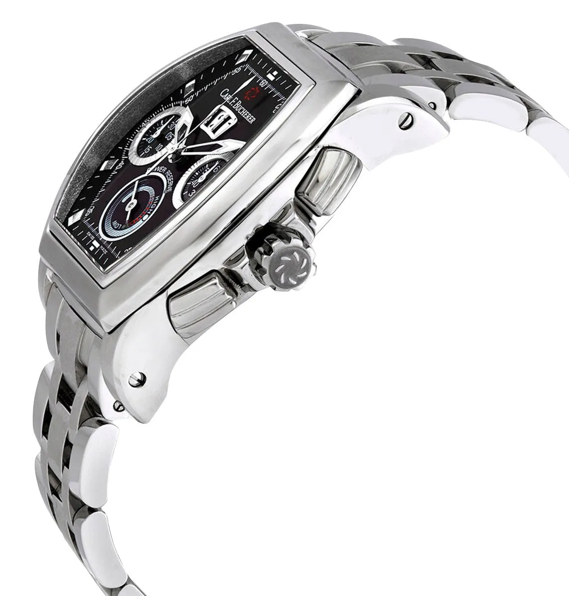 Carl F. Bucherer Patravi T-Graph Automatic Chronograph Stainless Steel Black Dial Date Power Reserve Mens Watch 00.10615.08.33.21