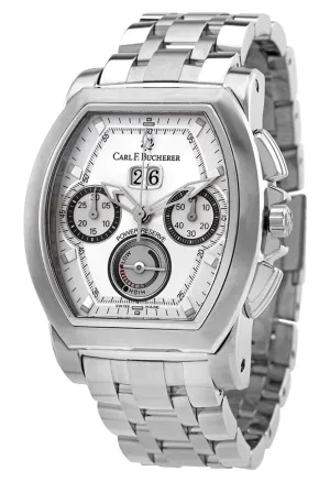 Carl F. Bucherer Patravi T-Graph Automatic Chronograph Stainless Steel Silver Dial Date Power Reserve Mens Watch 00.10615.08.13.21
