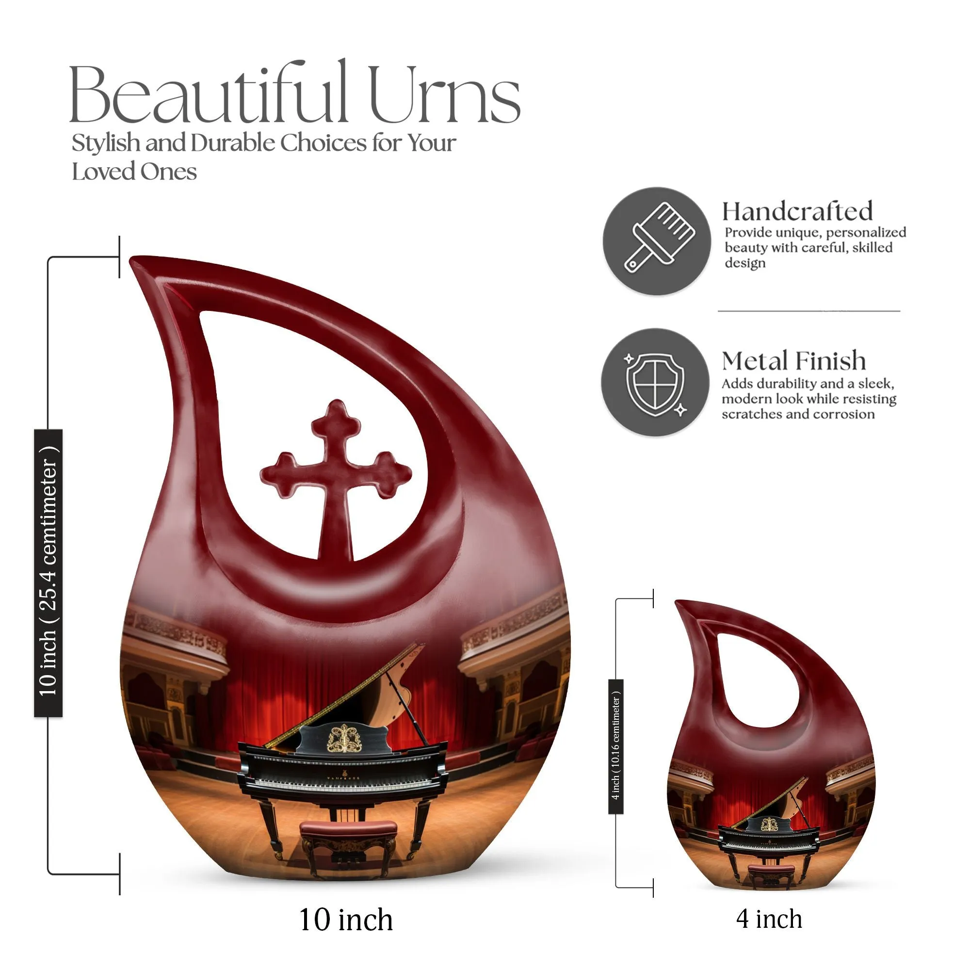 Concert Grand Urn: Small Keepsake Urn For Human Ashes