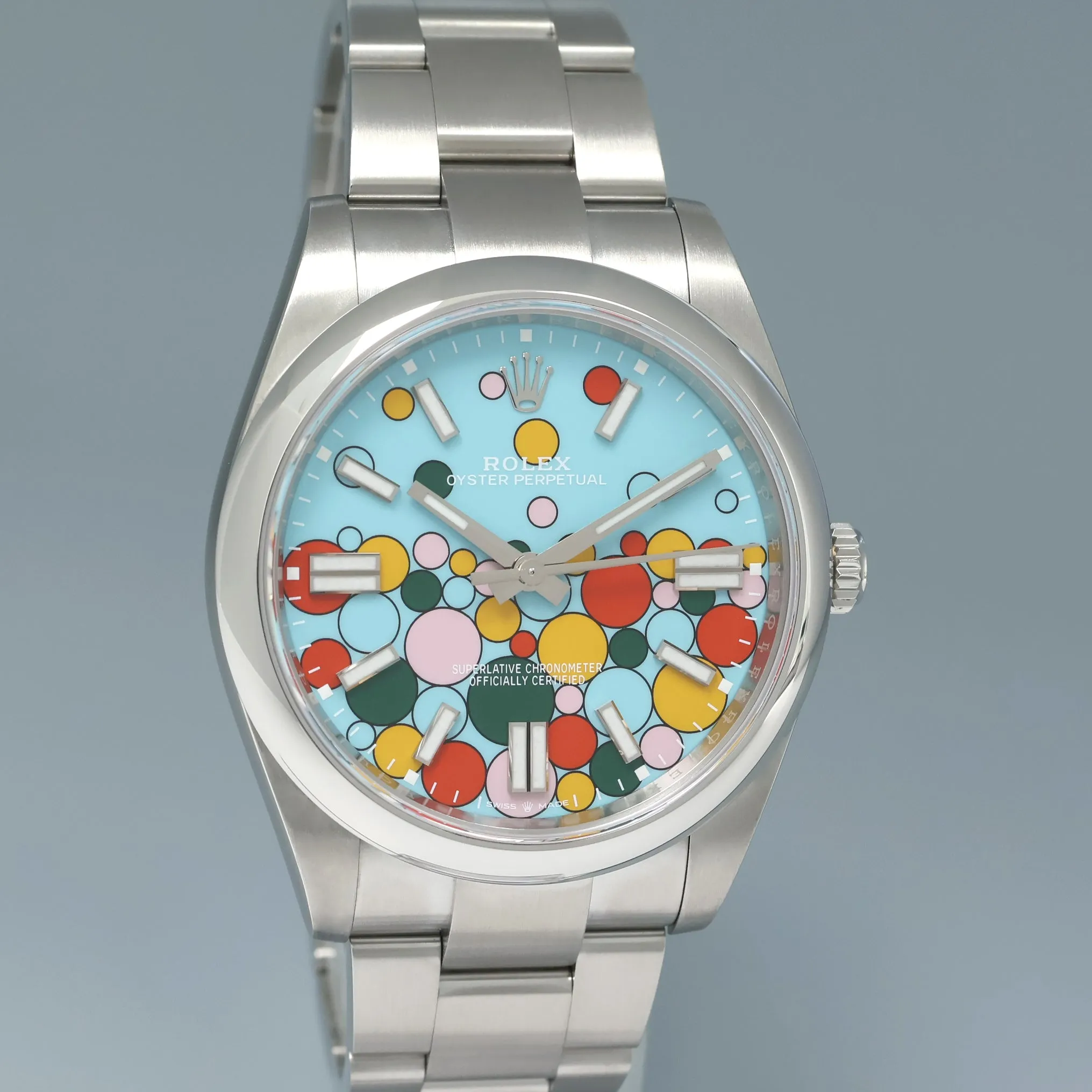 DEC 2024 NEW PAPERS Rolex Oyster 124300 Perpetual 41mm CELEBRATION BLUE Watch