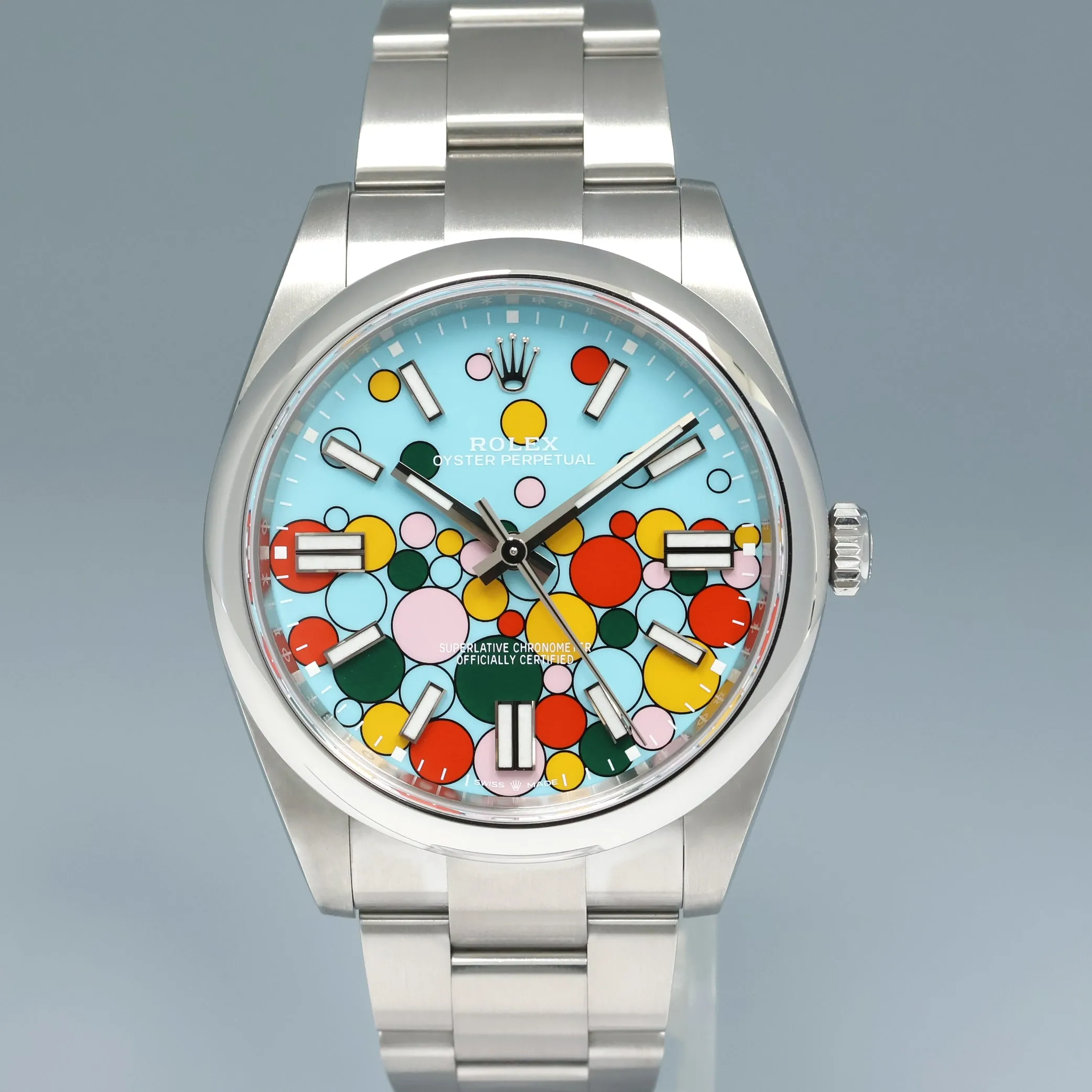 DEC 2024 NEW PAPERS Rolex Oyster 124300 Perpetual 41mm CELEBRATION BLUE Watch