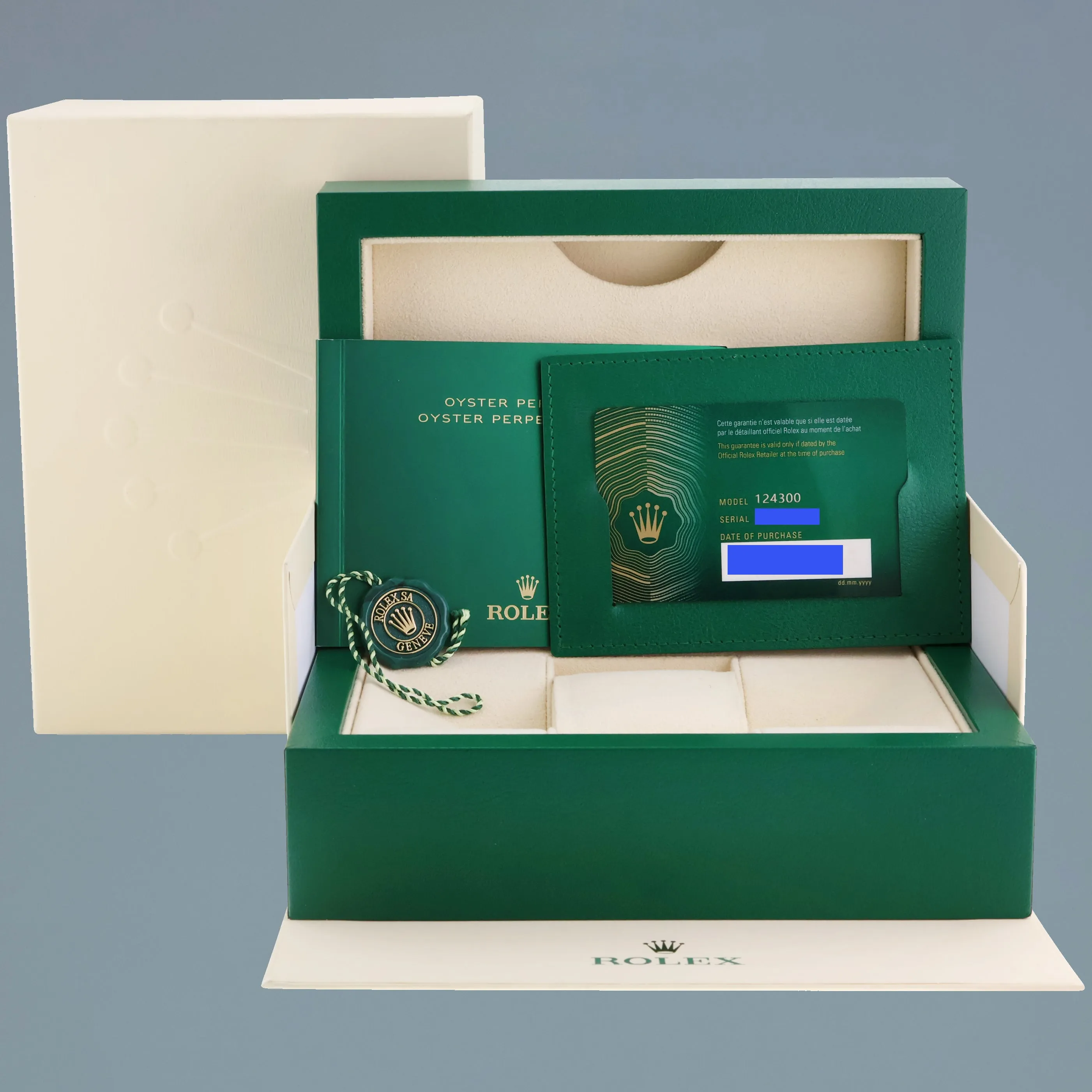 DEC 2024 NEW PAPERS Rolex Oyster 124300 Perpetual 41mm CELEBRATION BLUE Watch