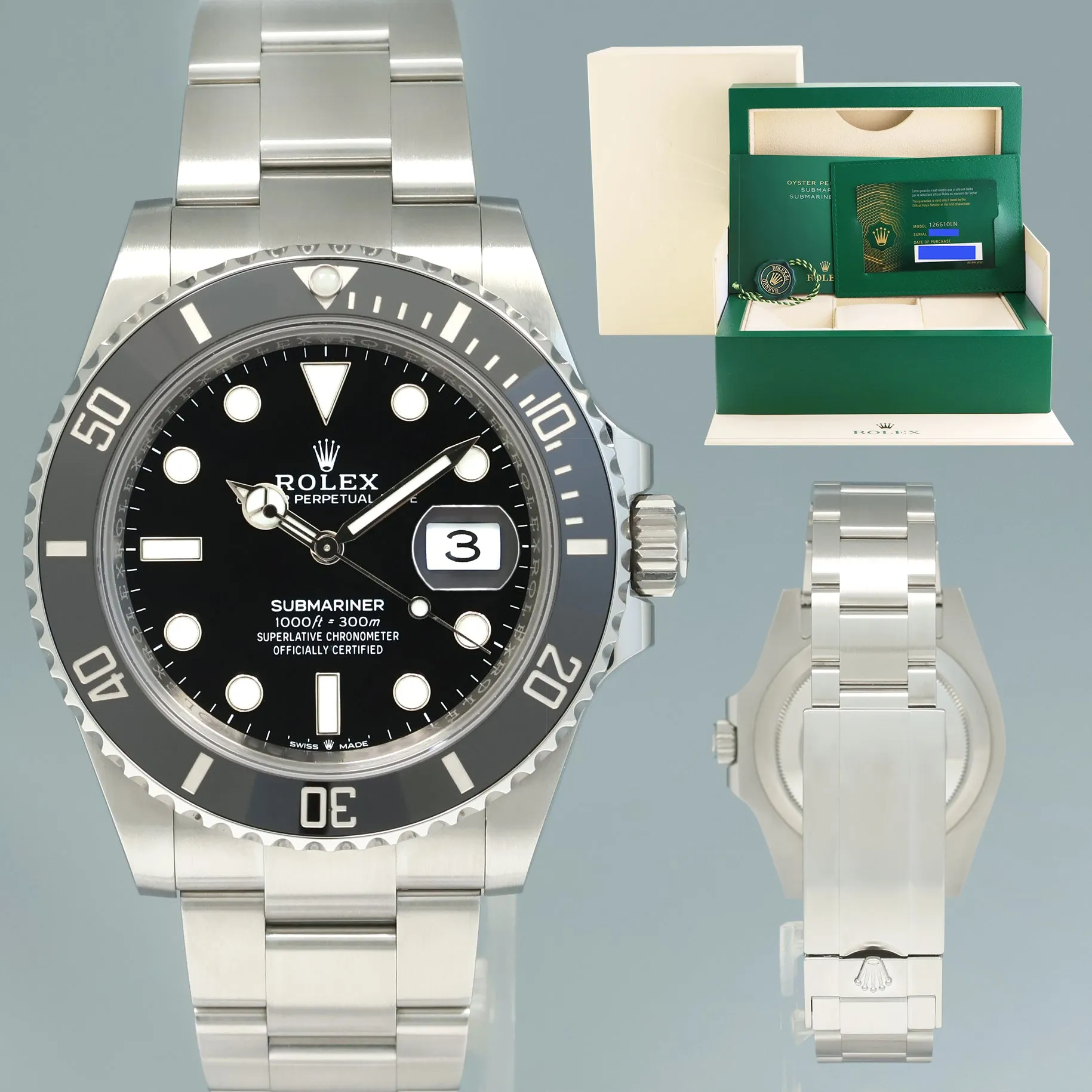 JAN 2025 NEW PAPERS Rolex Submariner 41mm Black Dial Ceramic 126610 Watch Box