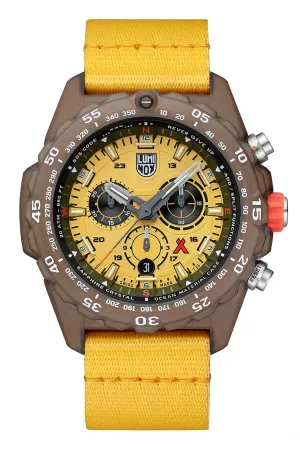 Luminox Bear Grylls Survival ECO Master Chronograph #tide Ocean Material Yellow Dial Yellow Textile Strap Date Divers Quartz Mens Watch XB.3745.ECO