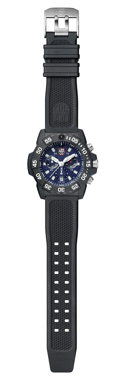 Luminox Navy SEAL Chronograph CARBONOX Blue Dial Black Rubber Strap Date Divers Quartz Mens Watch XS.3583