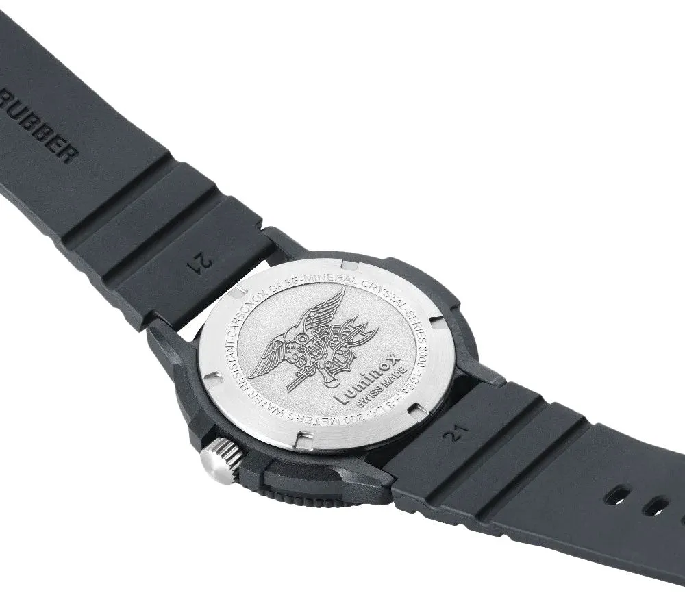 Luminox Original Navy SEAL CARBONOX Blue Dial Black Rubber Strap Date Divers Quartz Mens Watch XS.3003.EVO