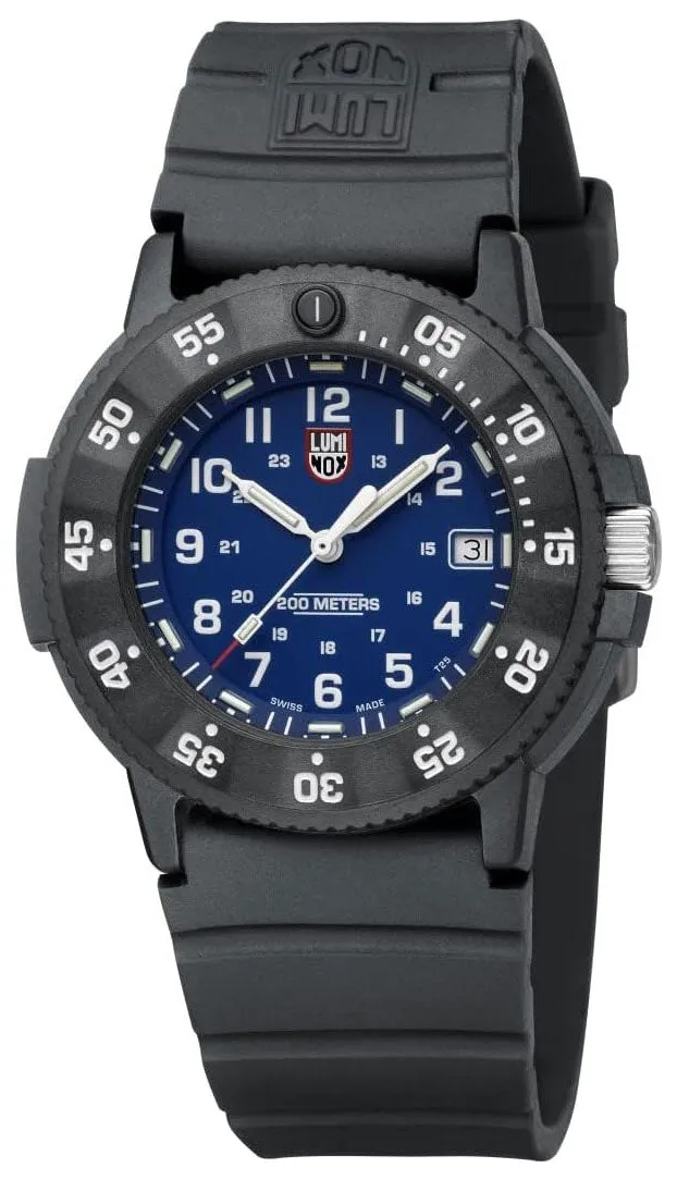 Luminox Original Navy SEAL CARBONOX Blue Dial Black Rubber Strap Date Divers Quartz Mens Watch XS.3003.EVO