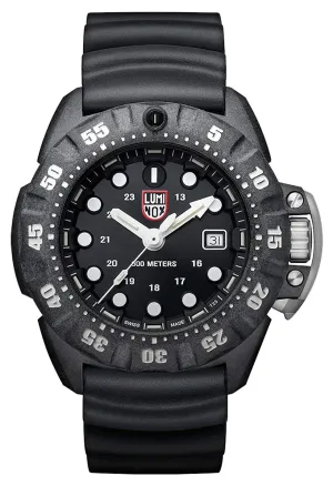 Luminox Scott Cassell Deep Dive CARBONOX Black Dial Black Rubber Strap Date Divers Quartz Mens Watch XS.1551