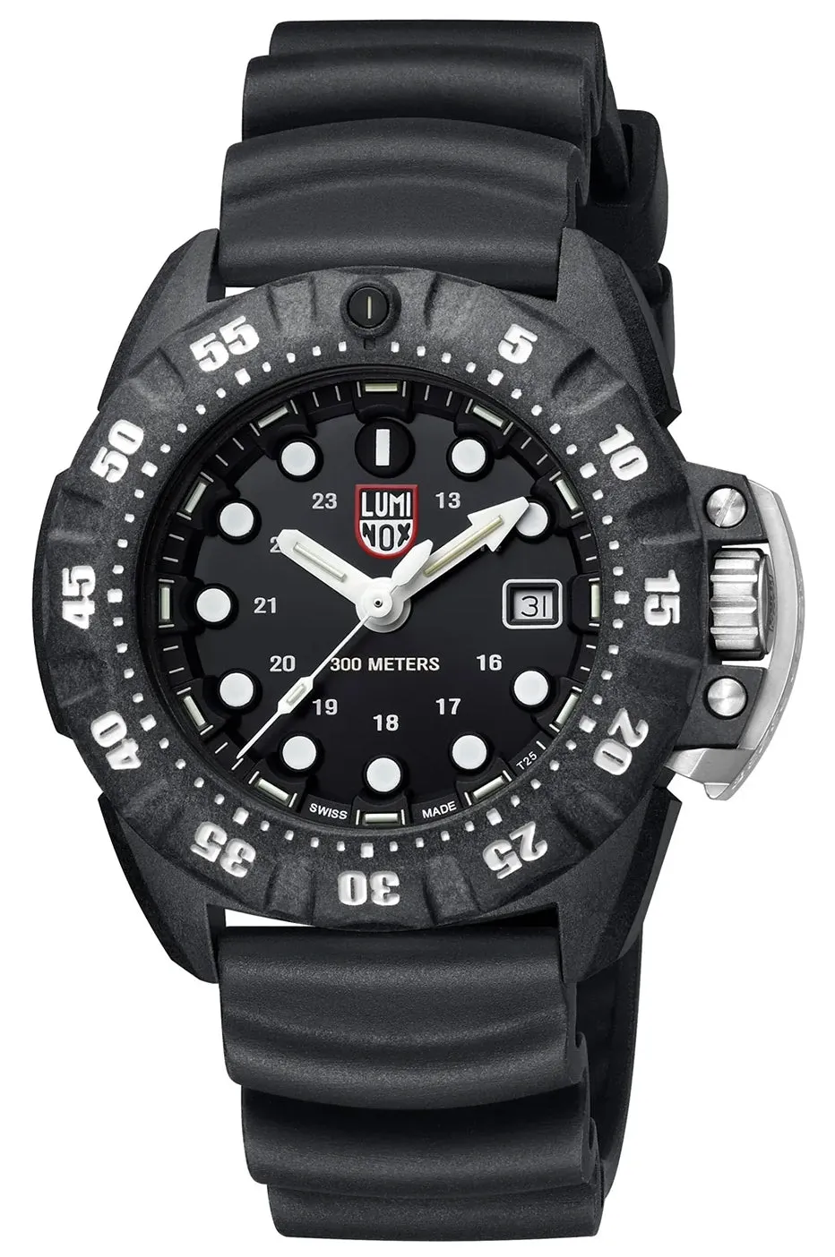 Luminox Scott Cassell Deep Dive CARBONOX Black Dial Black Rubber Strap Date Divers Quartz Mens Watch XS.1551