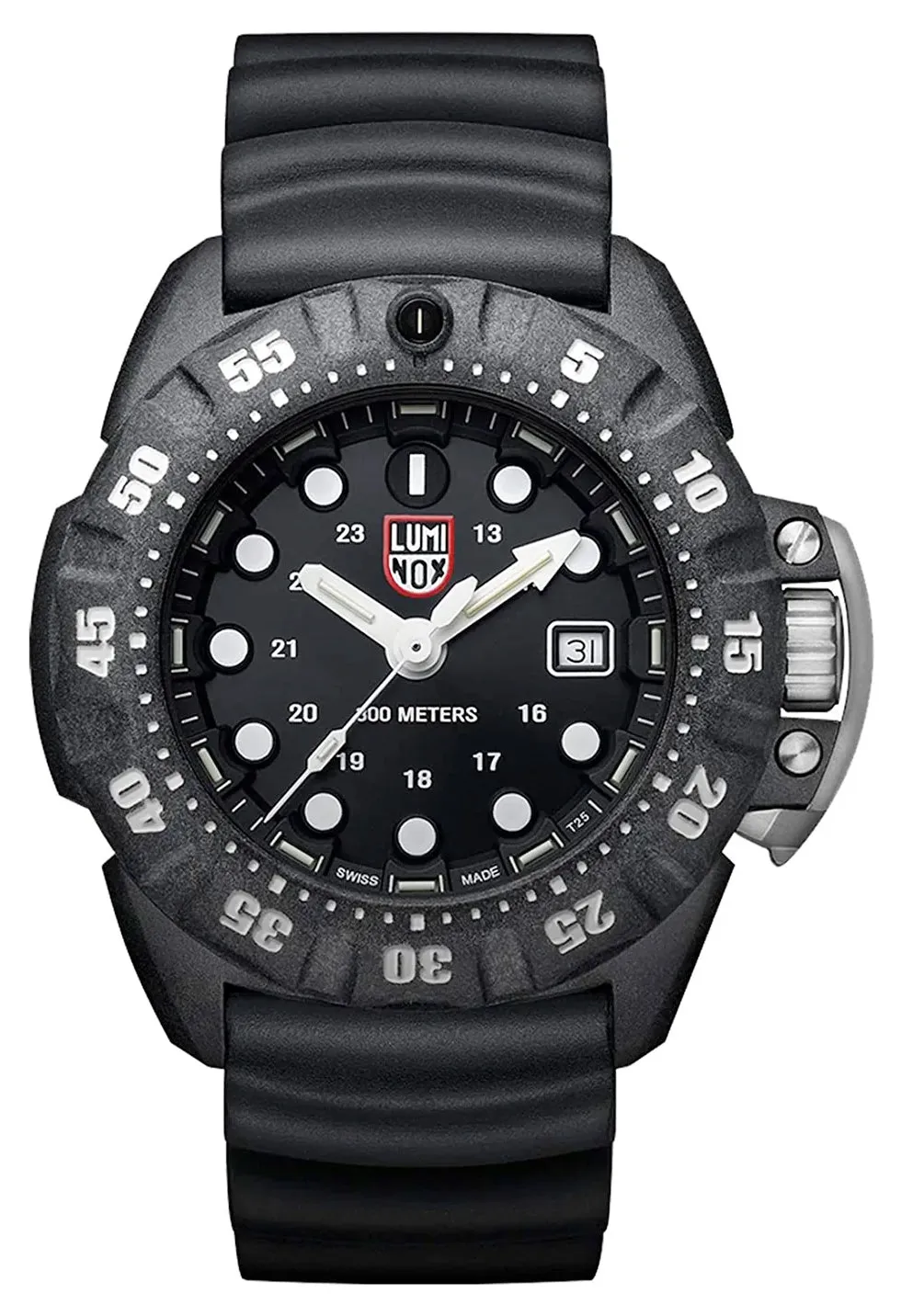 Luminox Scott Cassell Deep Dive CARBONOX Black Dial Black Rubber Strap Date Divers Quartz Mens Watch XS.1551