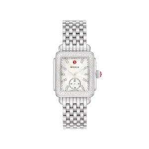 Michele Deco Mid Diamond Stainless Steel Watch